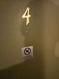 On the door of EVERY SINGLE room, despite a clearly defined let policy on hotels.com