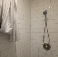 Nice private shower outside the room.