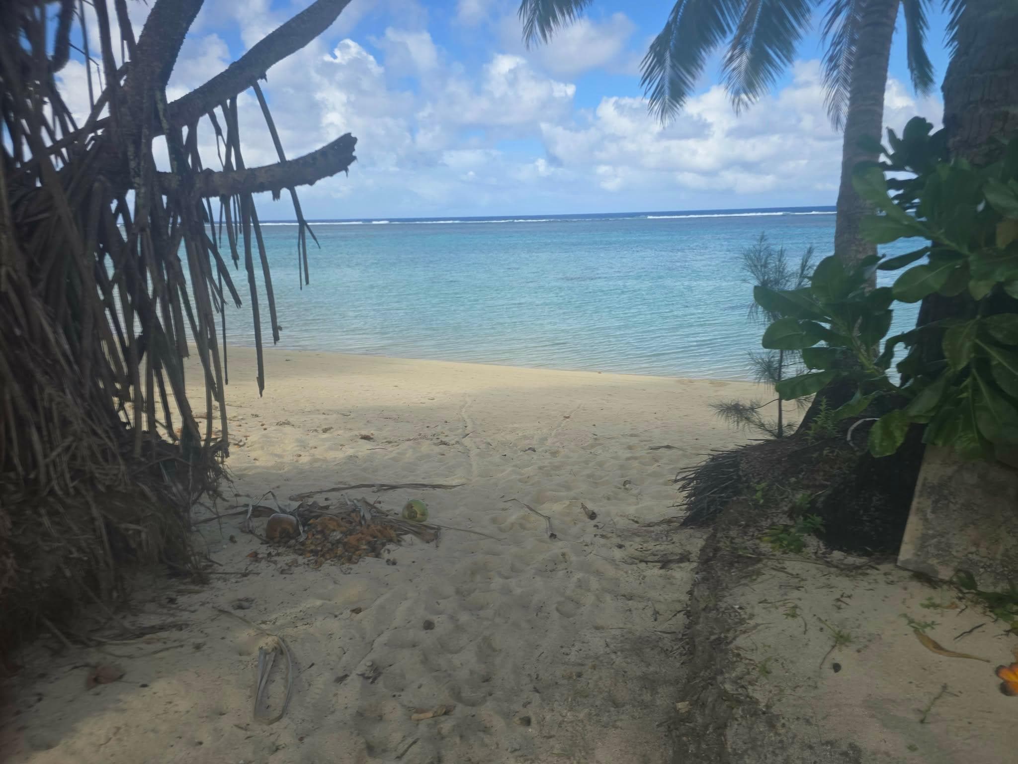 end of lawn to beach - bliss