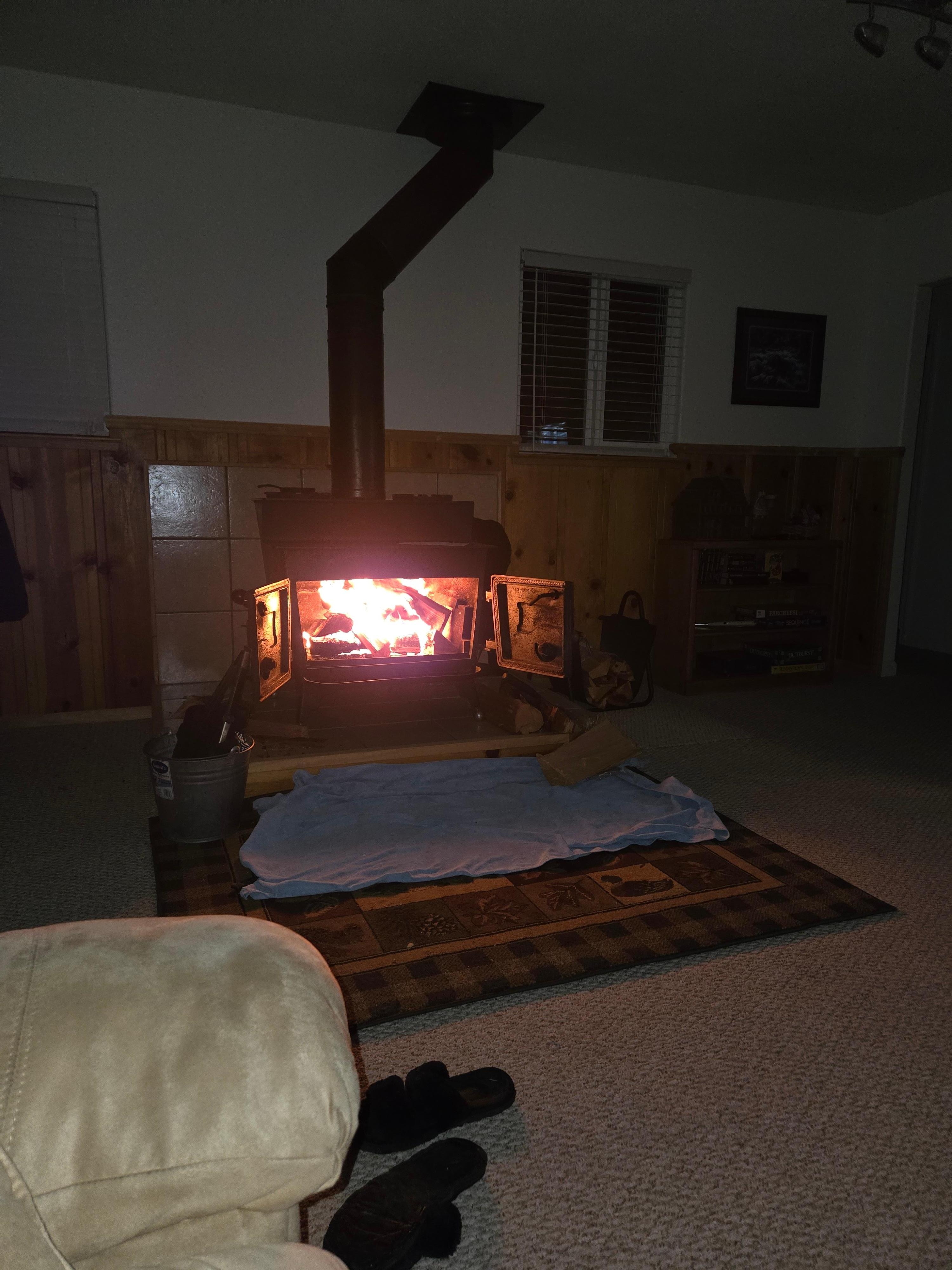 Wood burning fireplace 