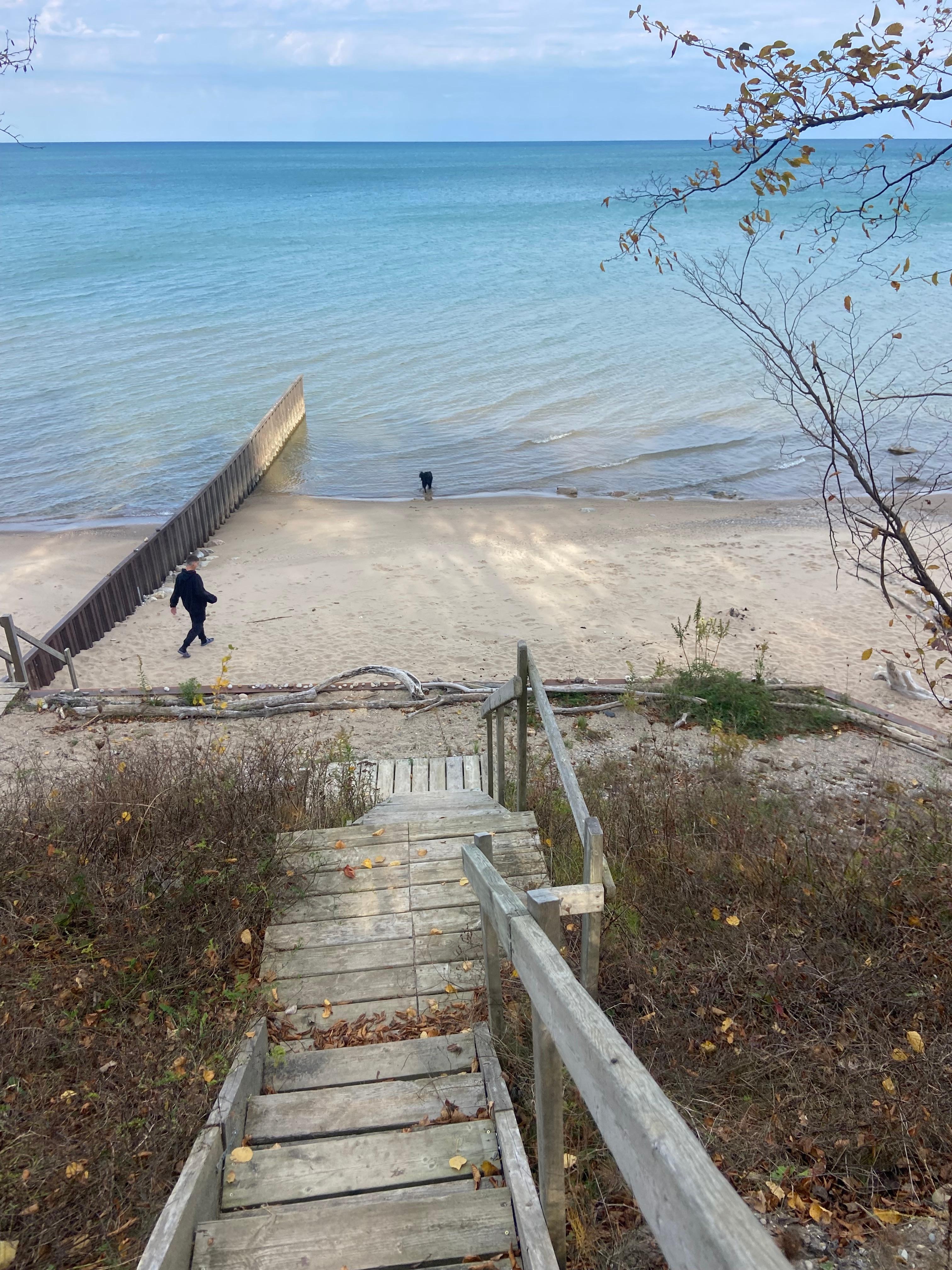 The beach was beautiful. 