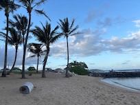 Sunset view of beach area