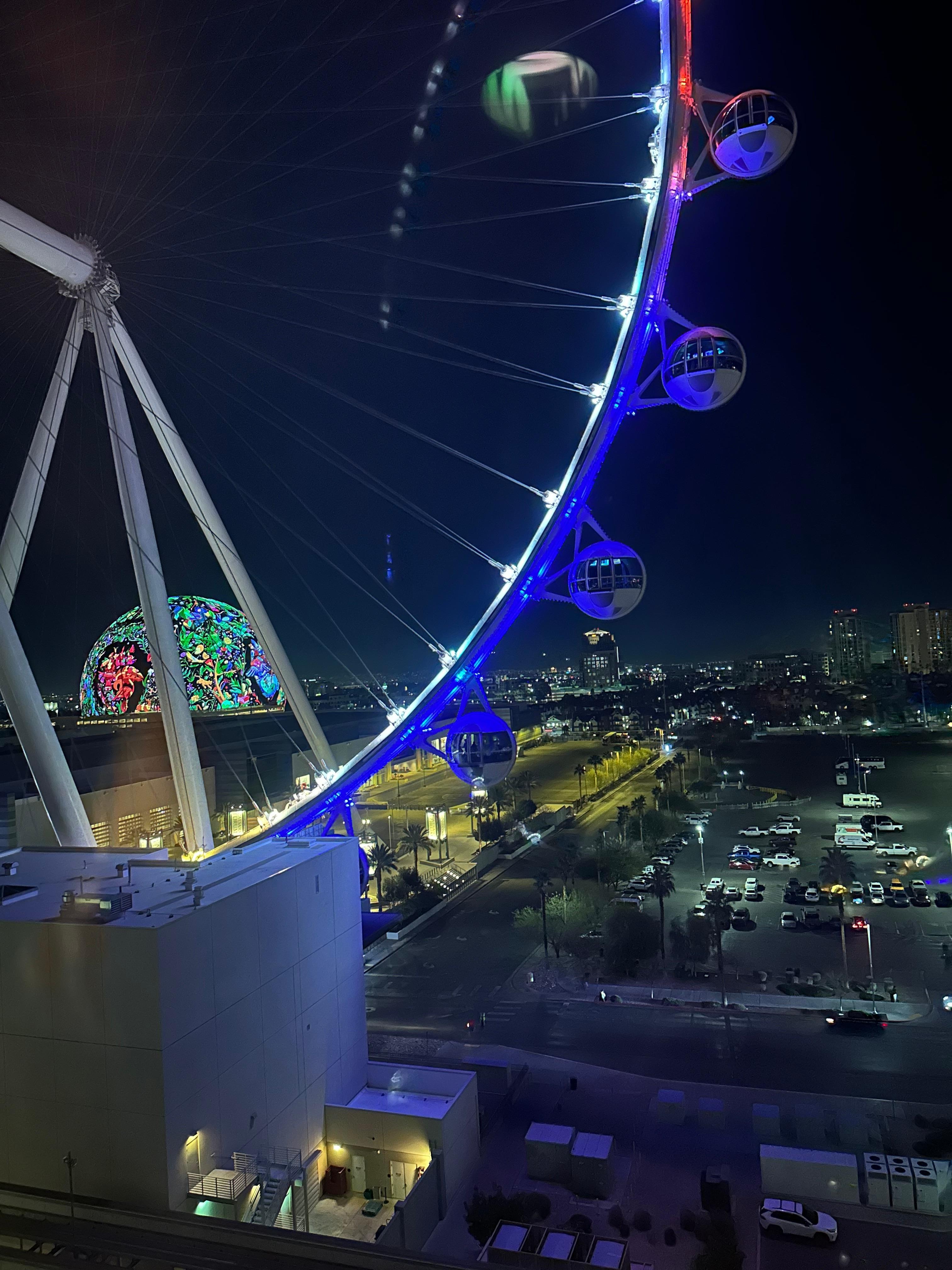 Decent view from the hallway. You will need to stay on one of the higher floors. The The property faces west, which is the pool for the Flamingo. You cannot see the strip because of the hotel.