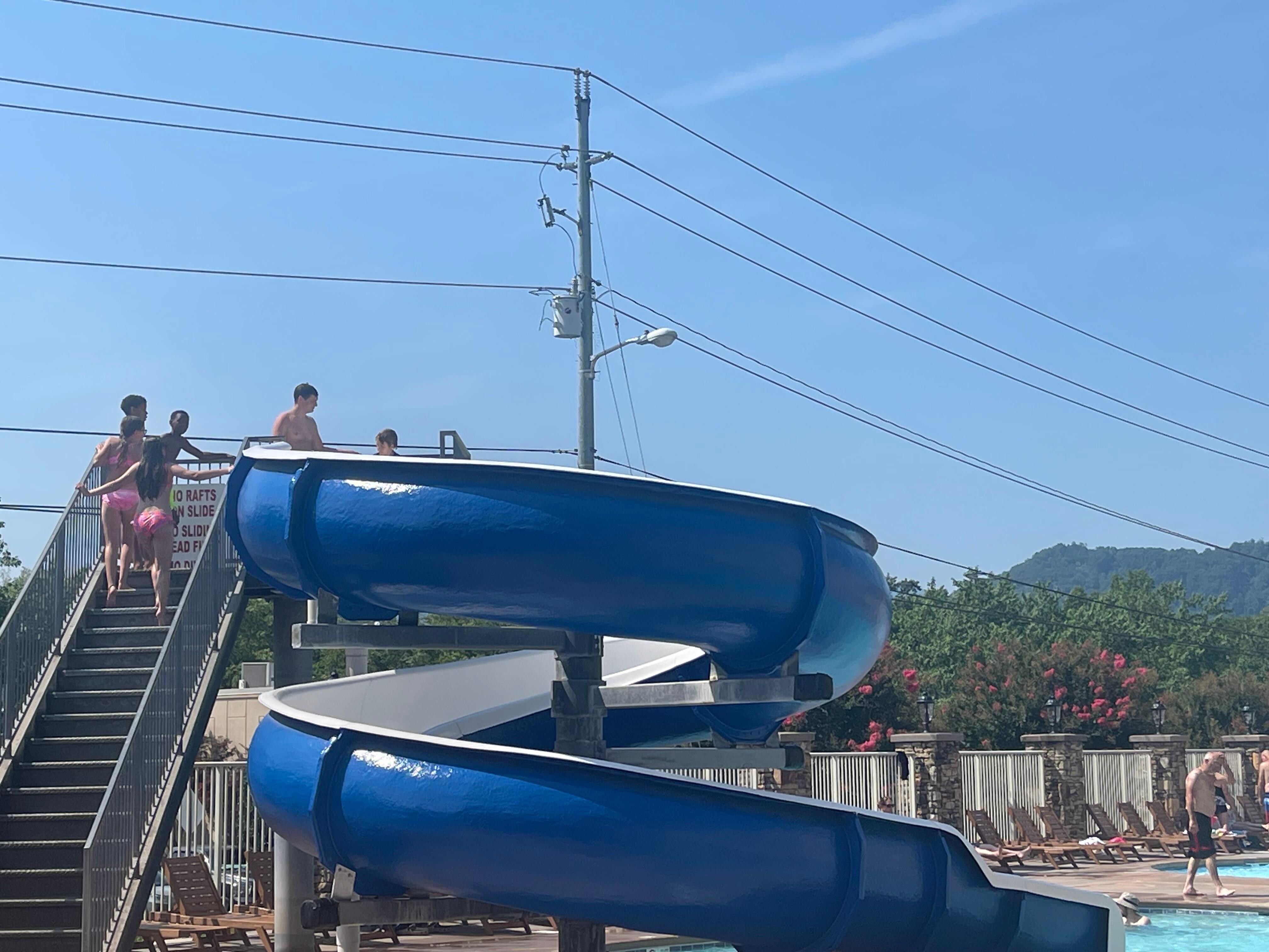 Water slide with Mountain View 