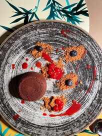 Chocolate Soufflé with berries