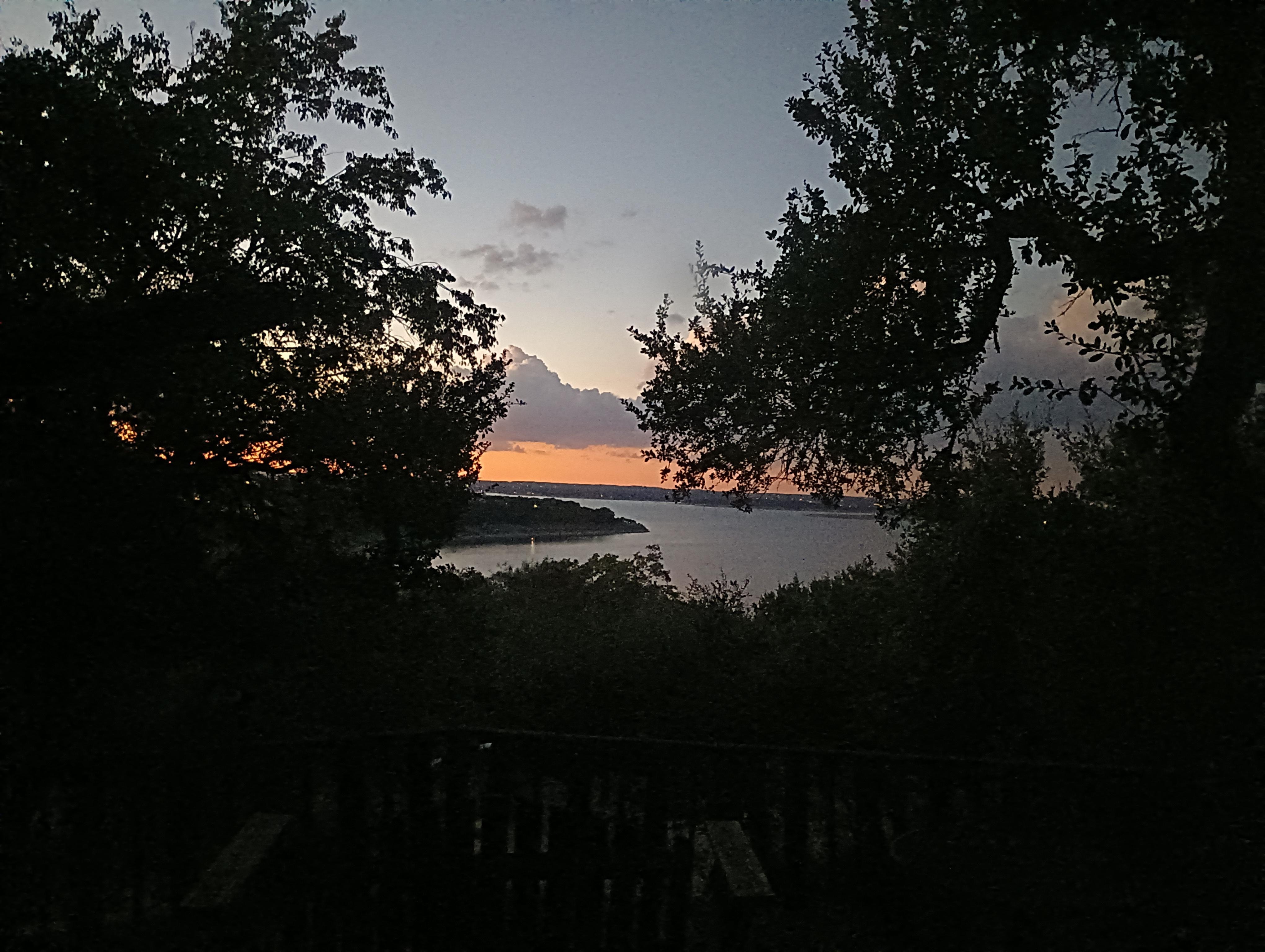 View of the lake at sunrise.