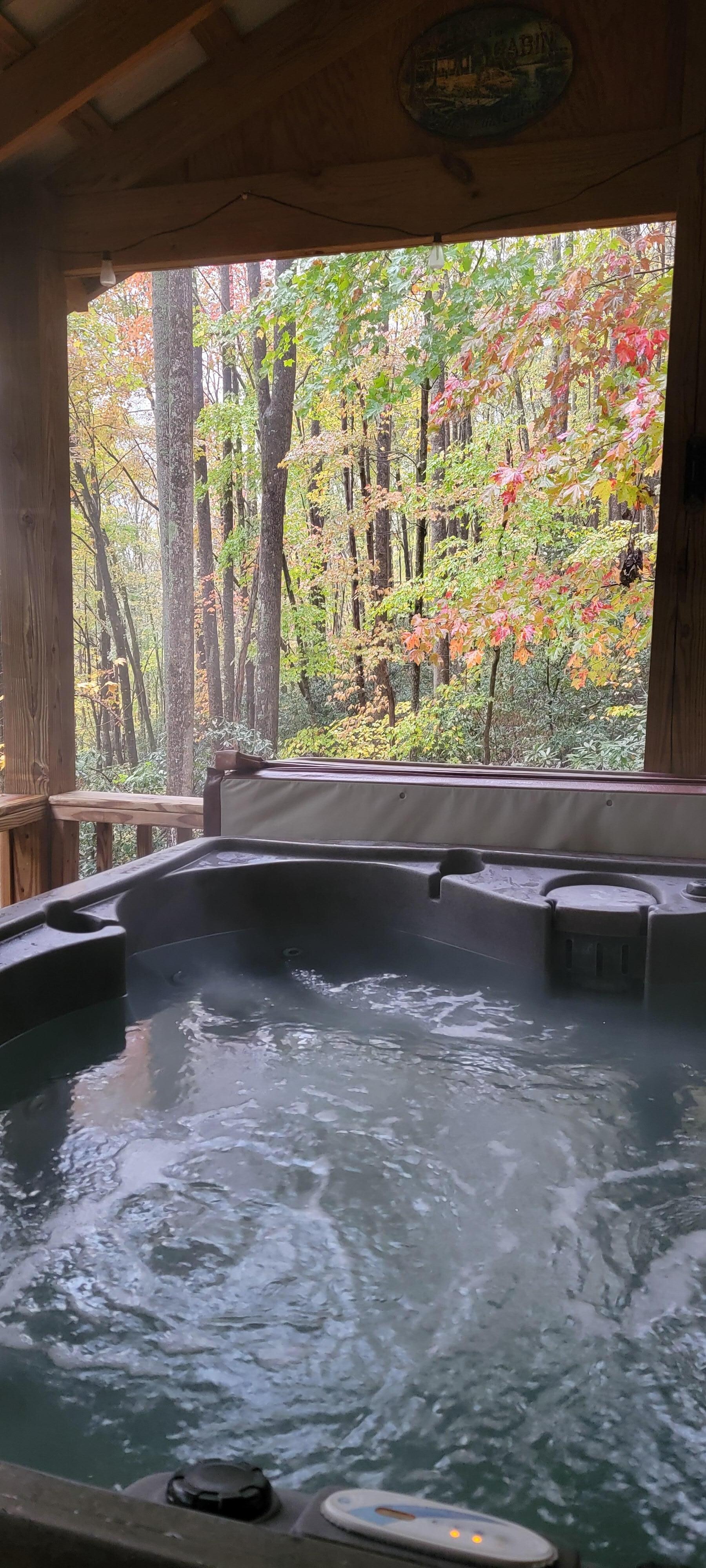 Hot tub in fall color!  