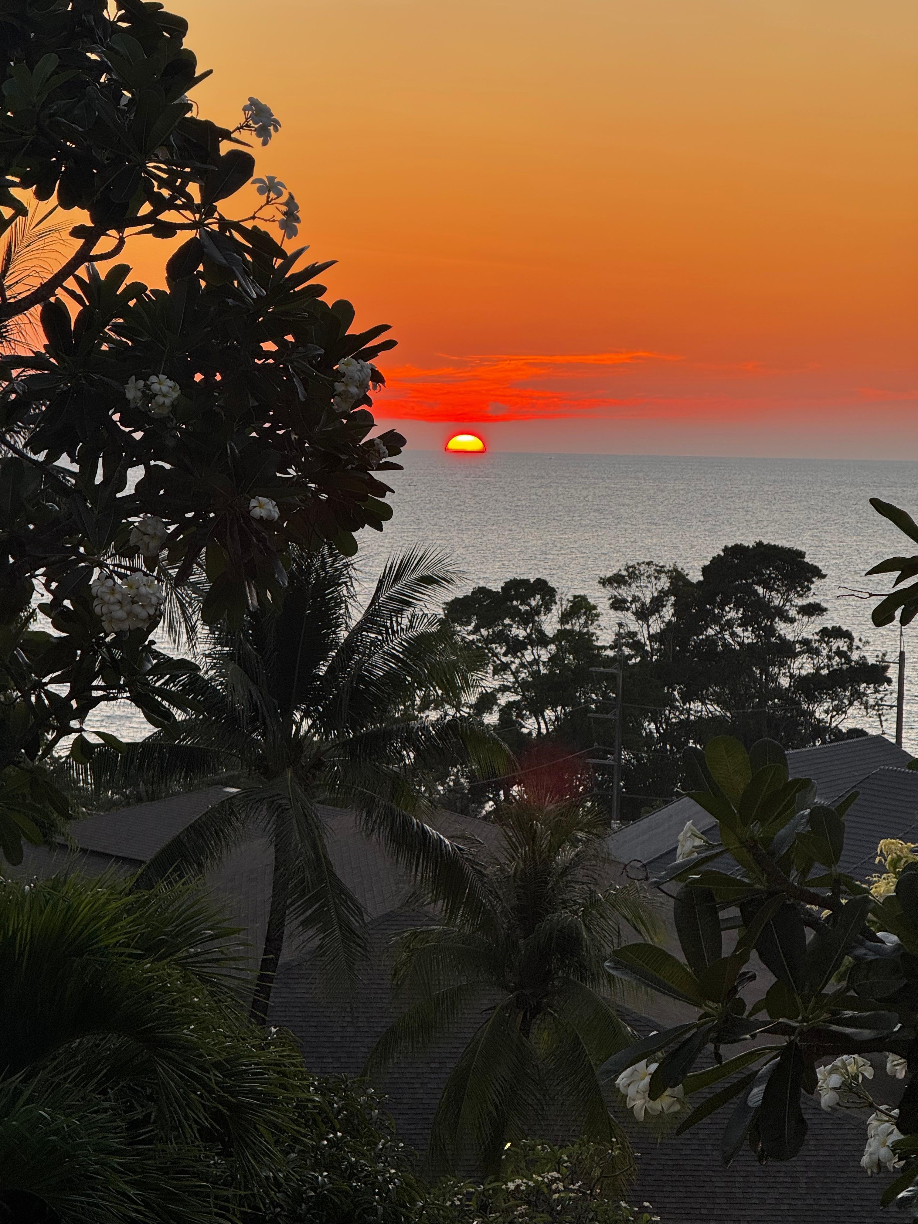 Sunset view from balcony.