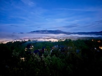 The glow of Gatlinburg at night