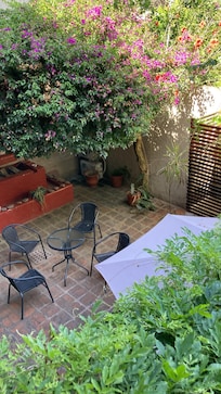 Courtyard in hotel. Lovely spot for morning coffee
