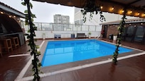 Pool and breakfast area on top floor