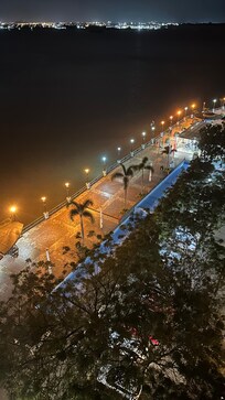 Boardwalk at night.