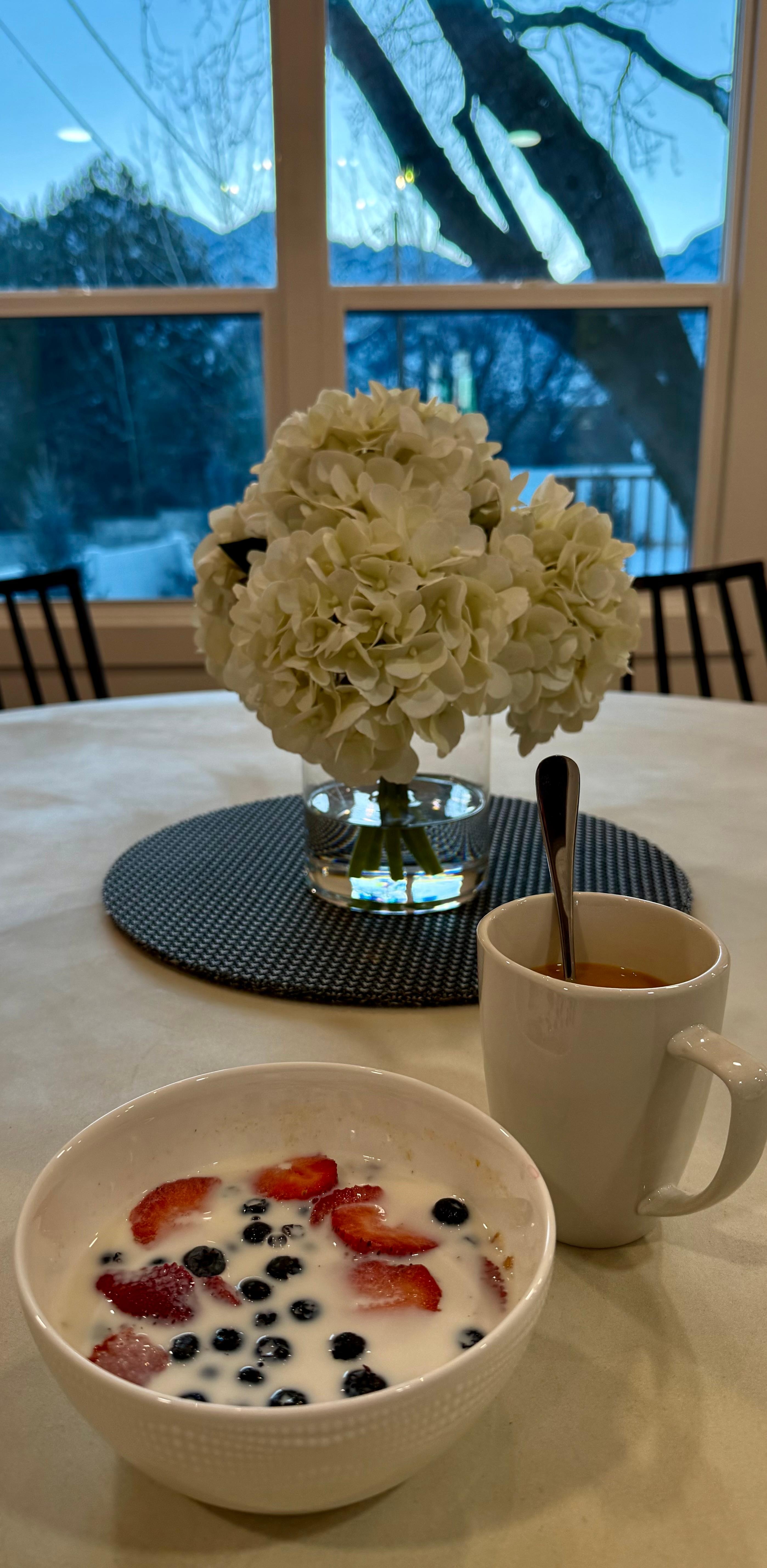 Sunrise view from breakfast table