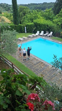 The swimming pool, a little below the villa