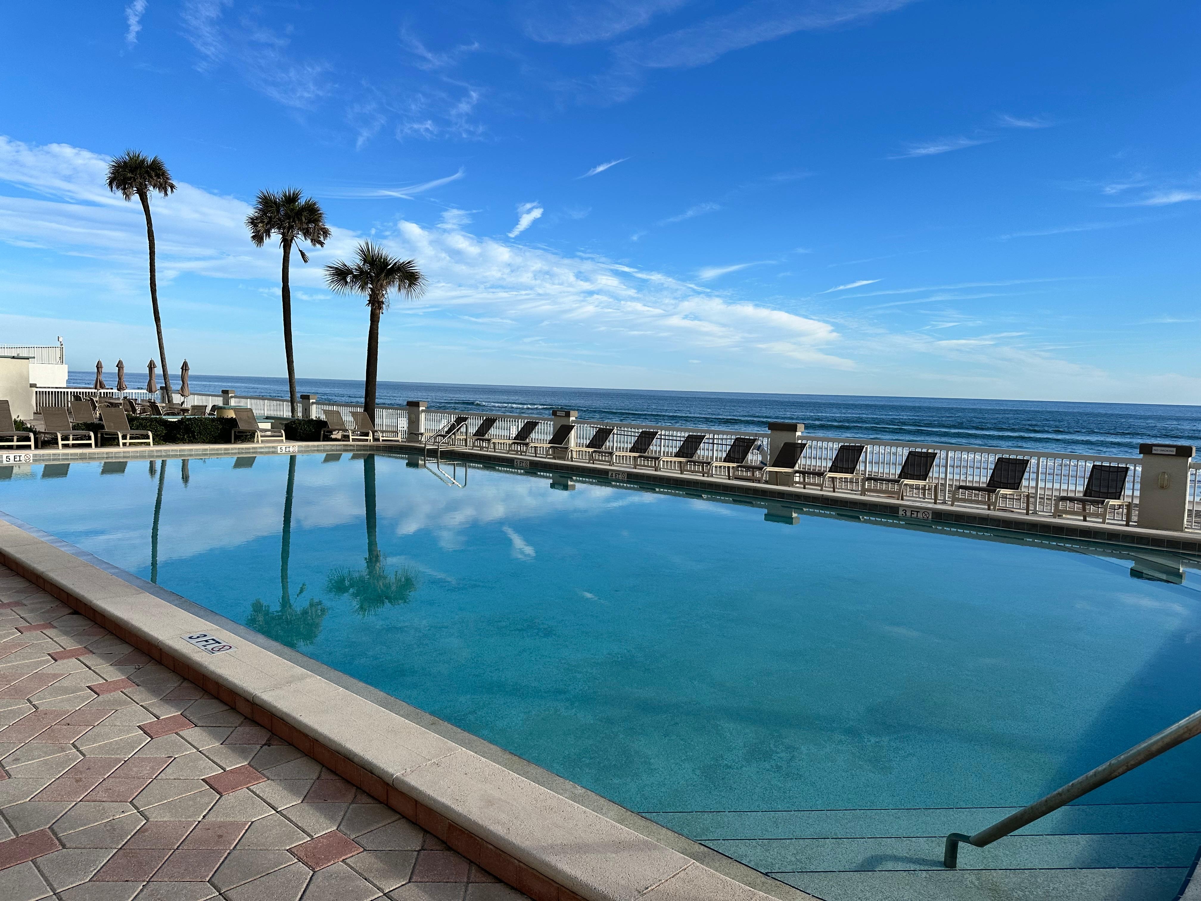 The outdoor pool that is open 