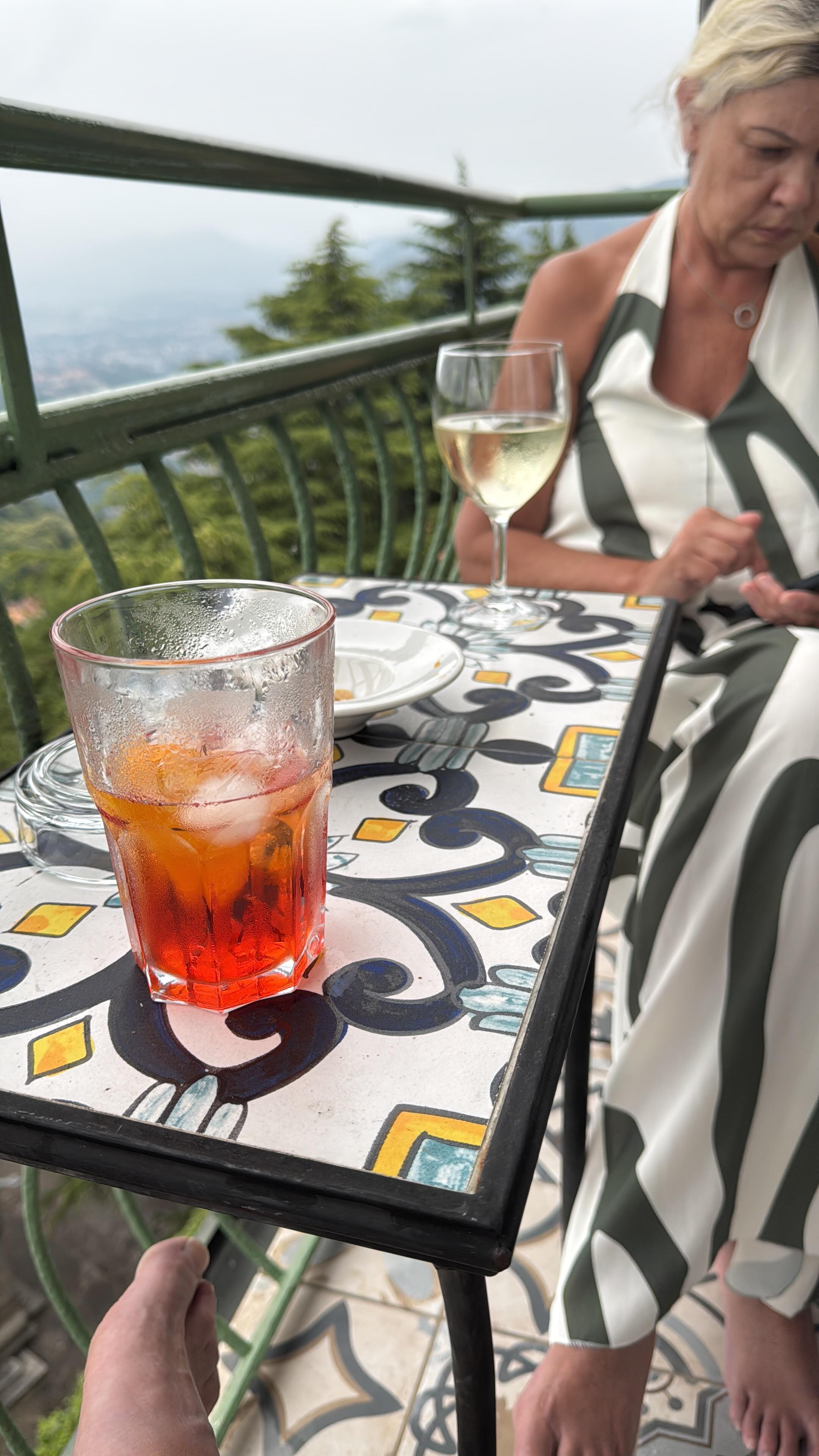 Drink on our balcony