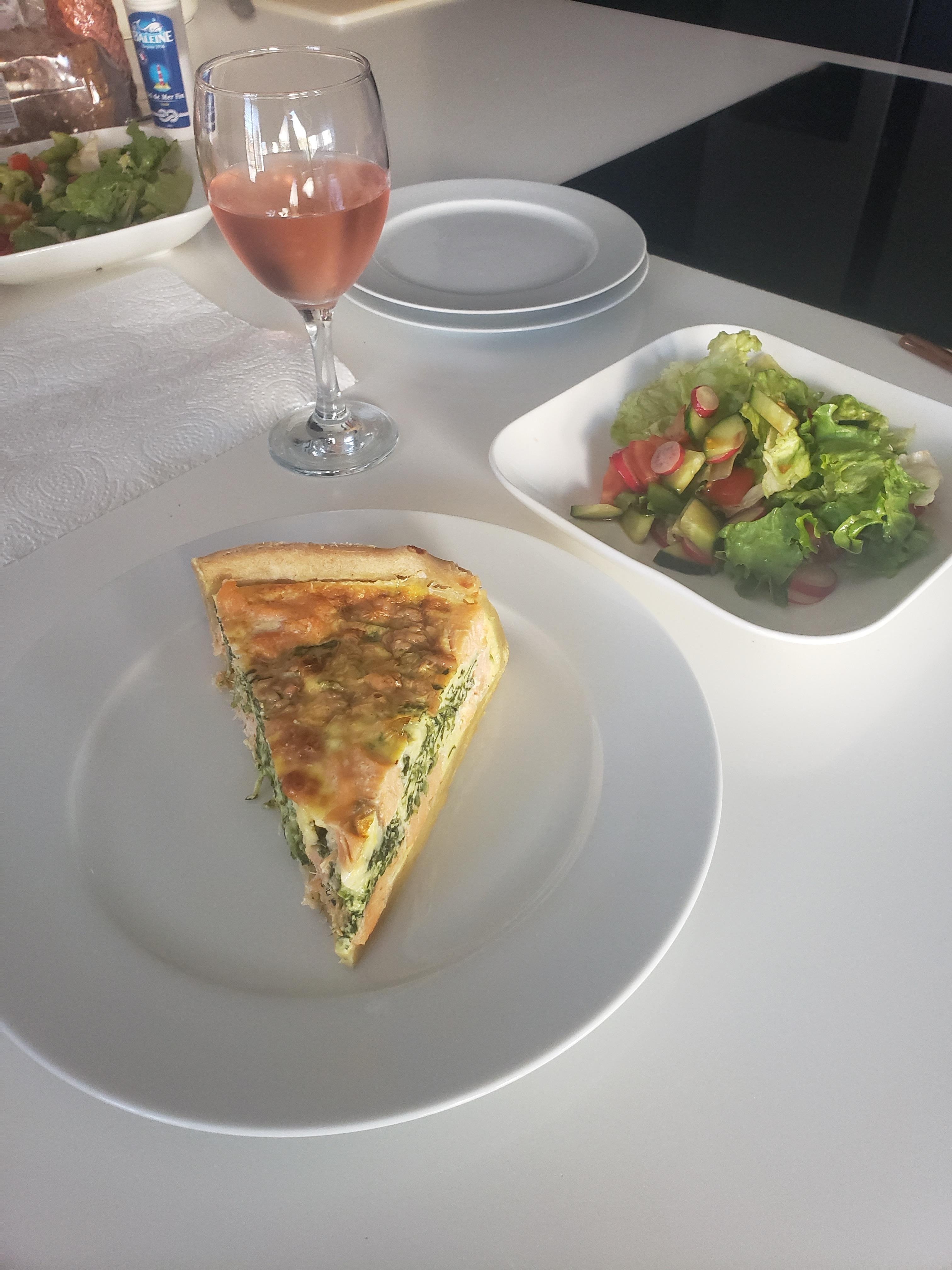 Enjoying great food and wine in the modern kitchen.