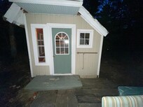 Front view. Area right of door is outside-not in bedroom