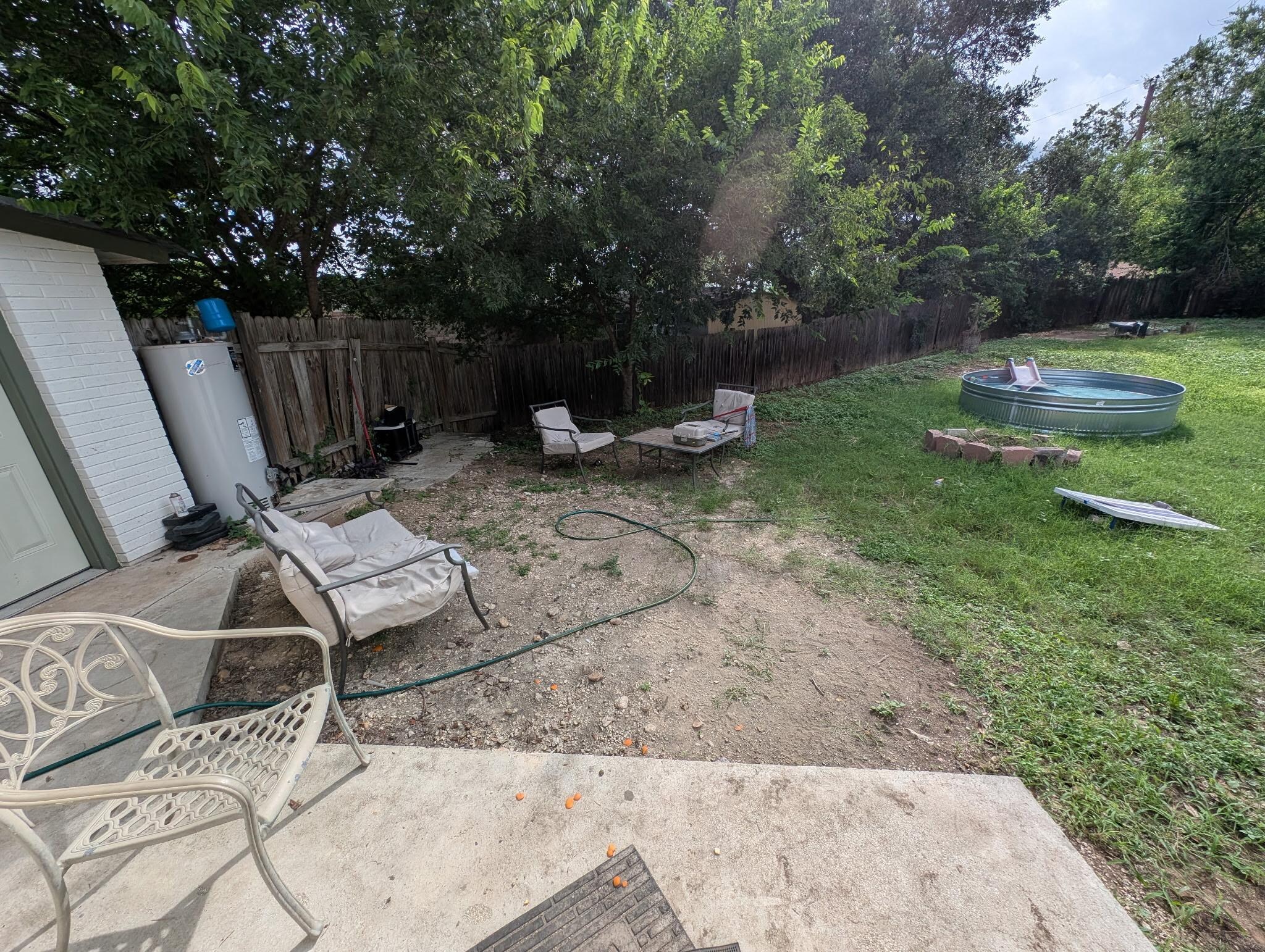 Unusable backyard furniture.
