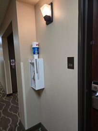 Trash in the hallway.