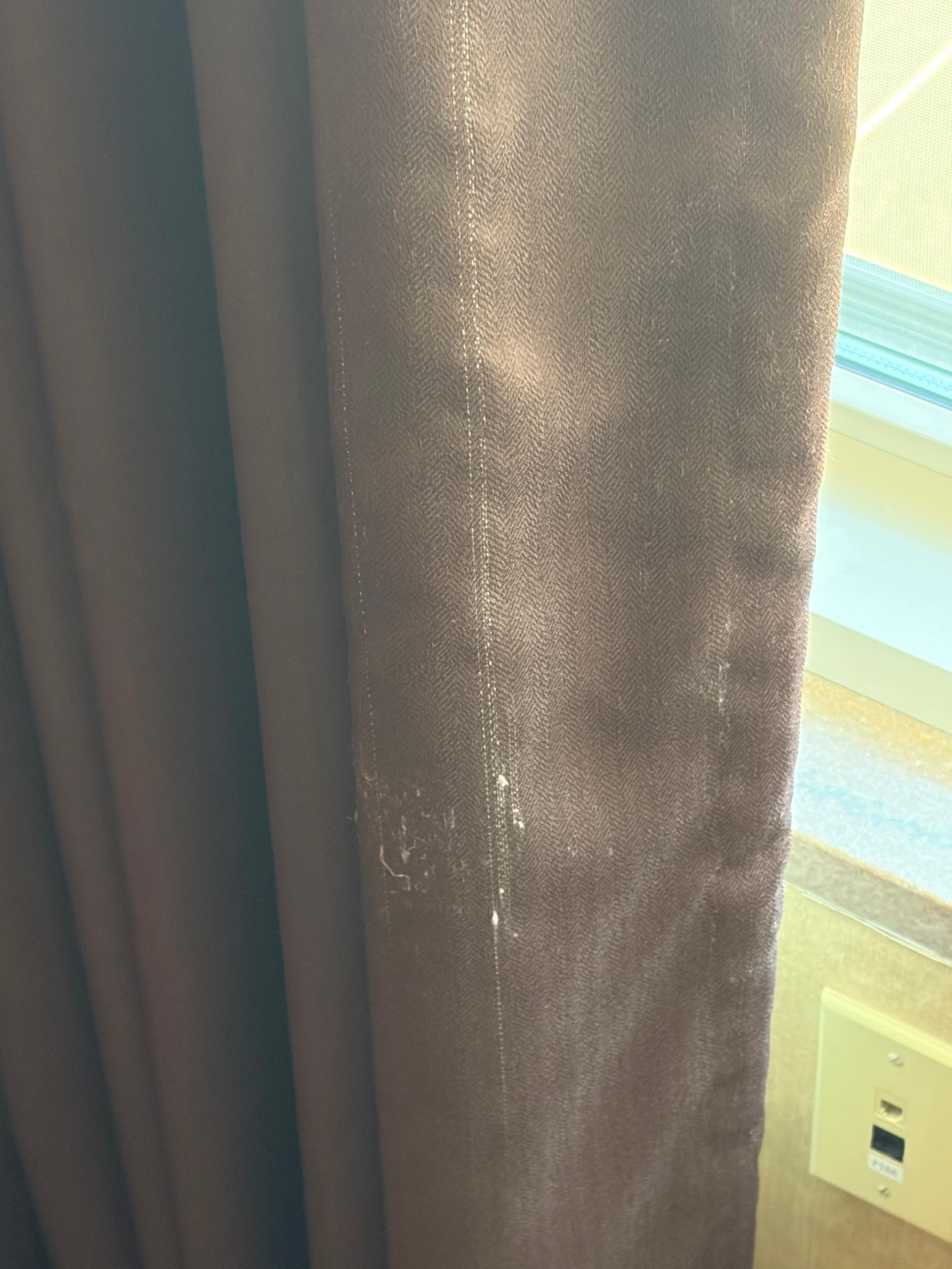 Filthy dusty curtains
