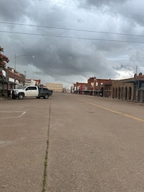 This is down the street of this town.