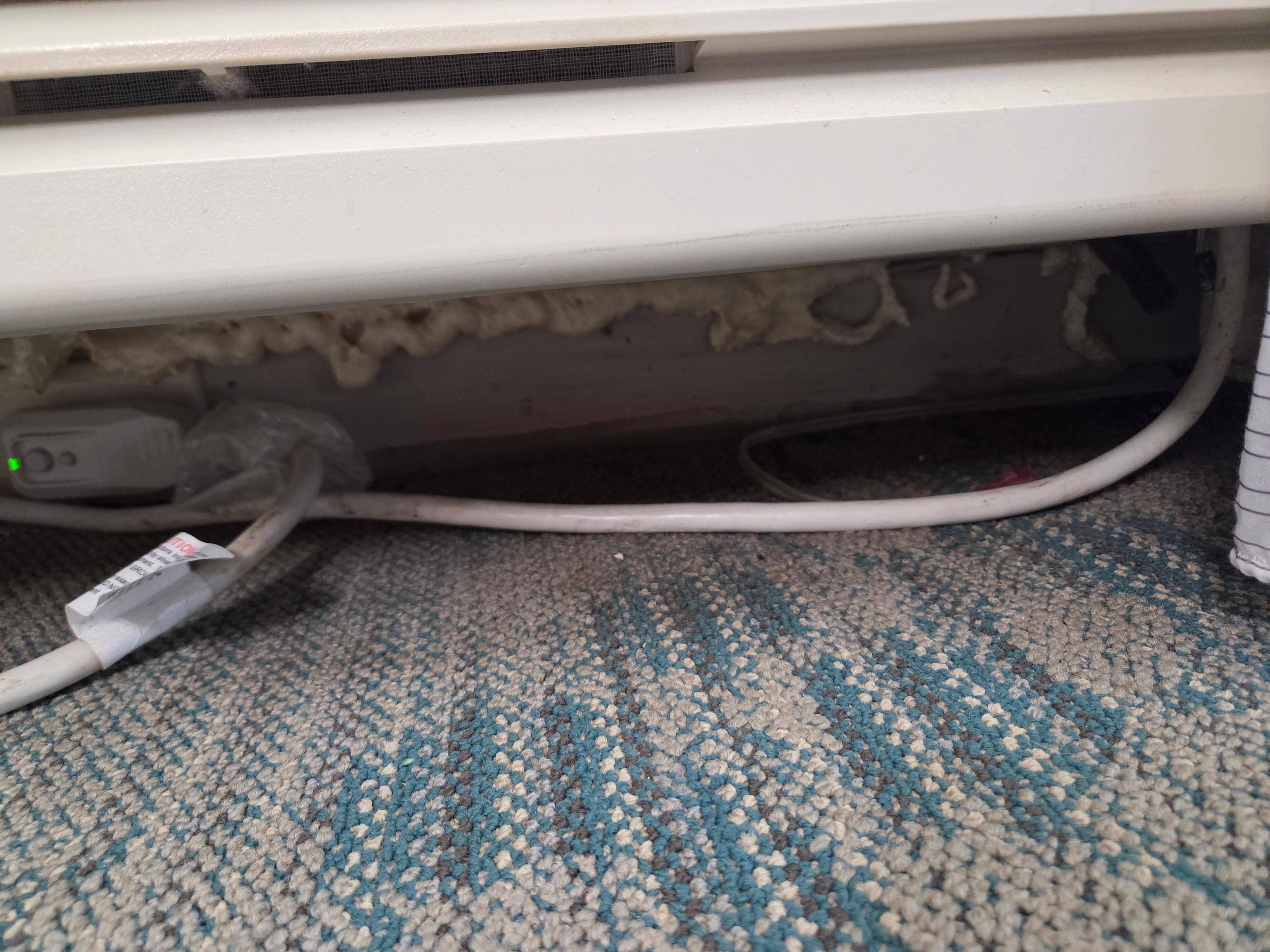 Underneath the AC unit was nasty.