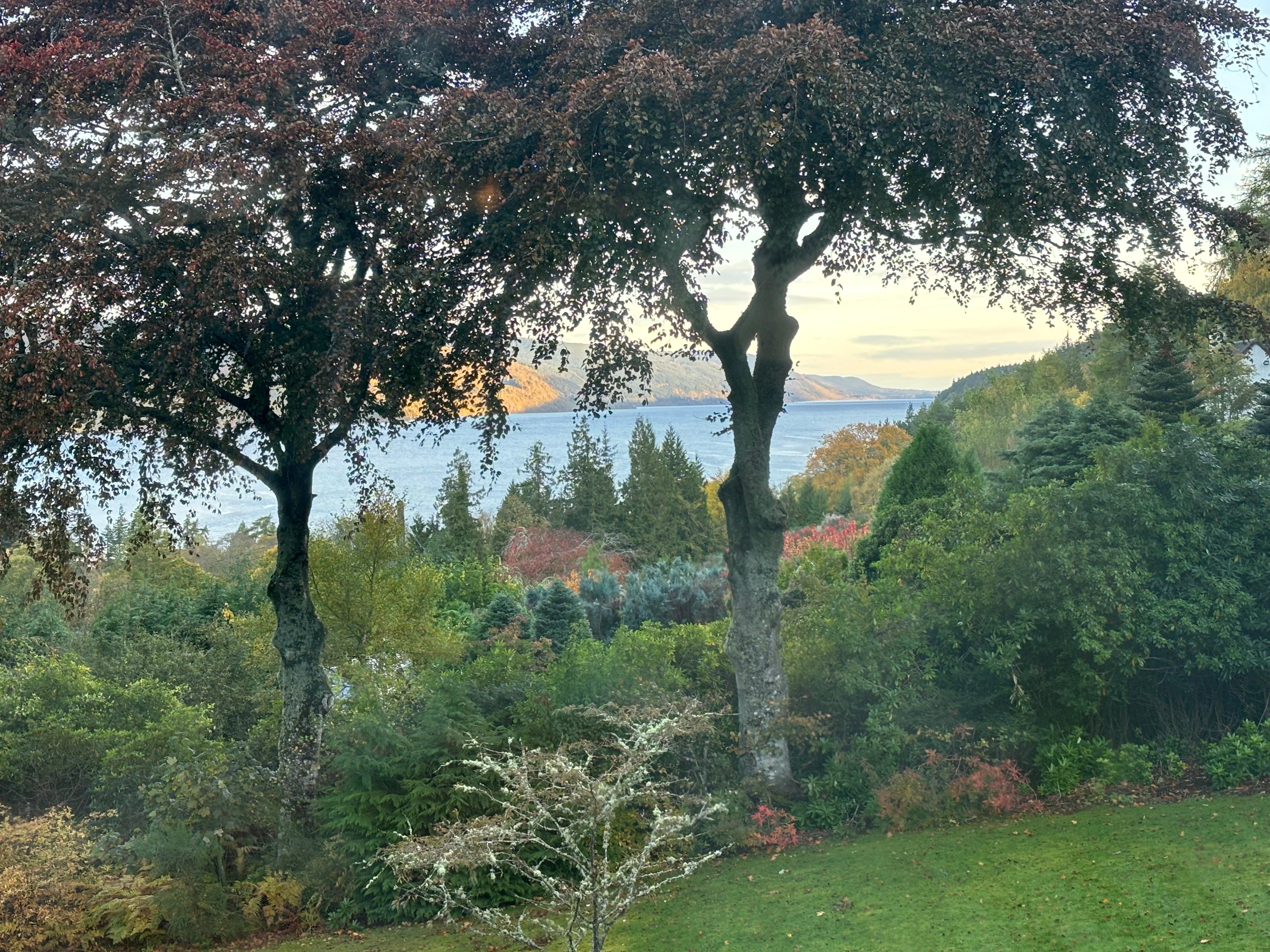 View from the breakfast nook of Loch Ness