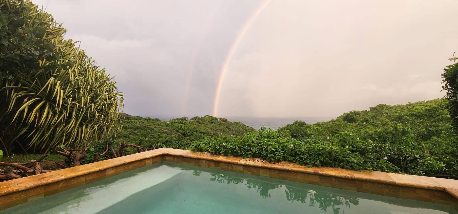 My view! Did they manage to get me a double rainbow, WOW!