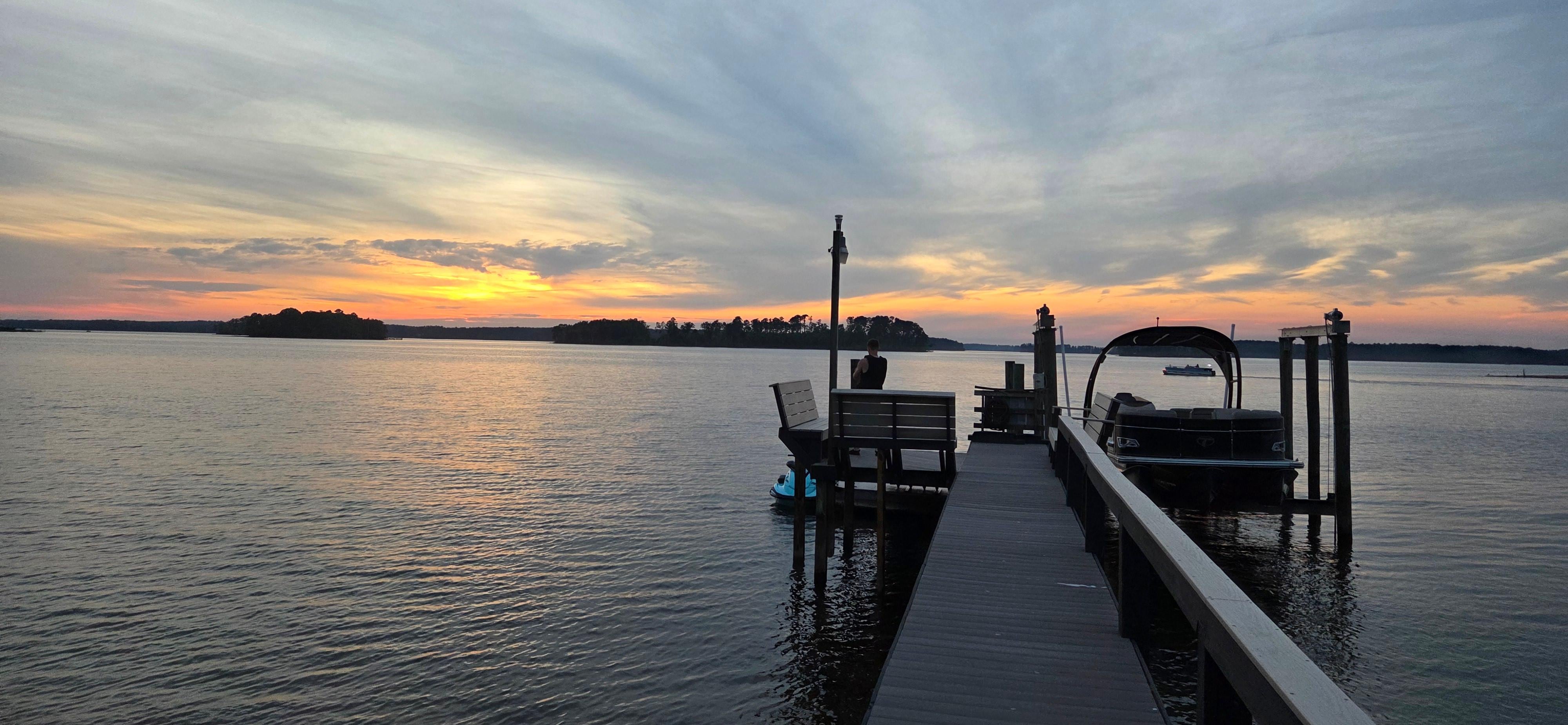 Dock at the house beautiful sunset