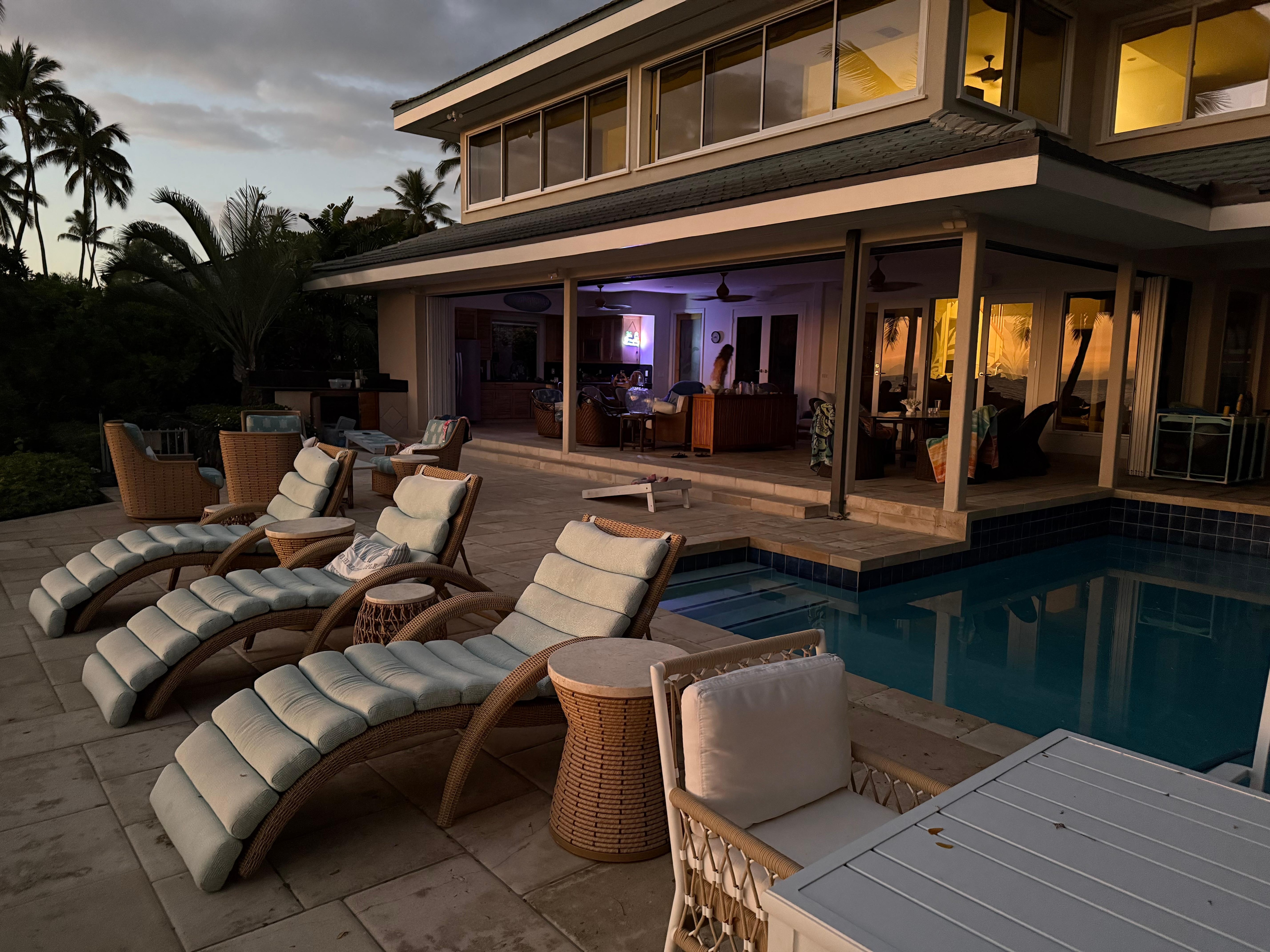 Sunbathers’ lounge chairs