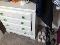 Chest in one of the extra bedrooms. Second drawer would almost fall out when you opened it.