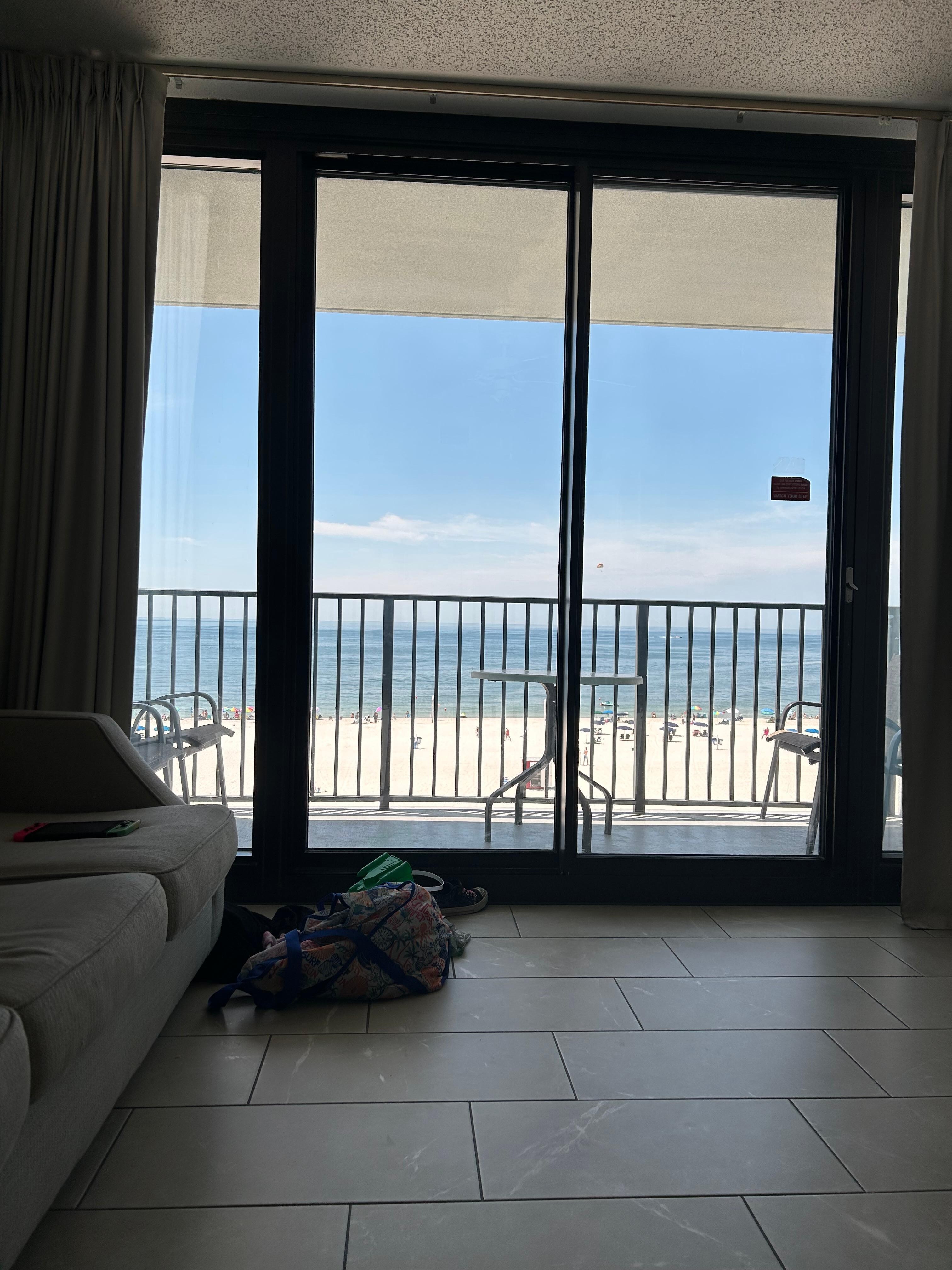 Our room looking over at the gulf