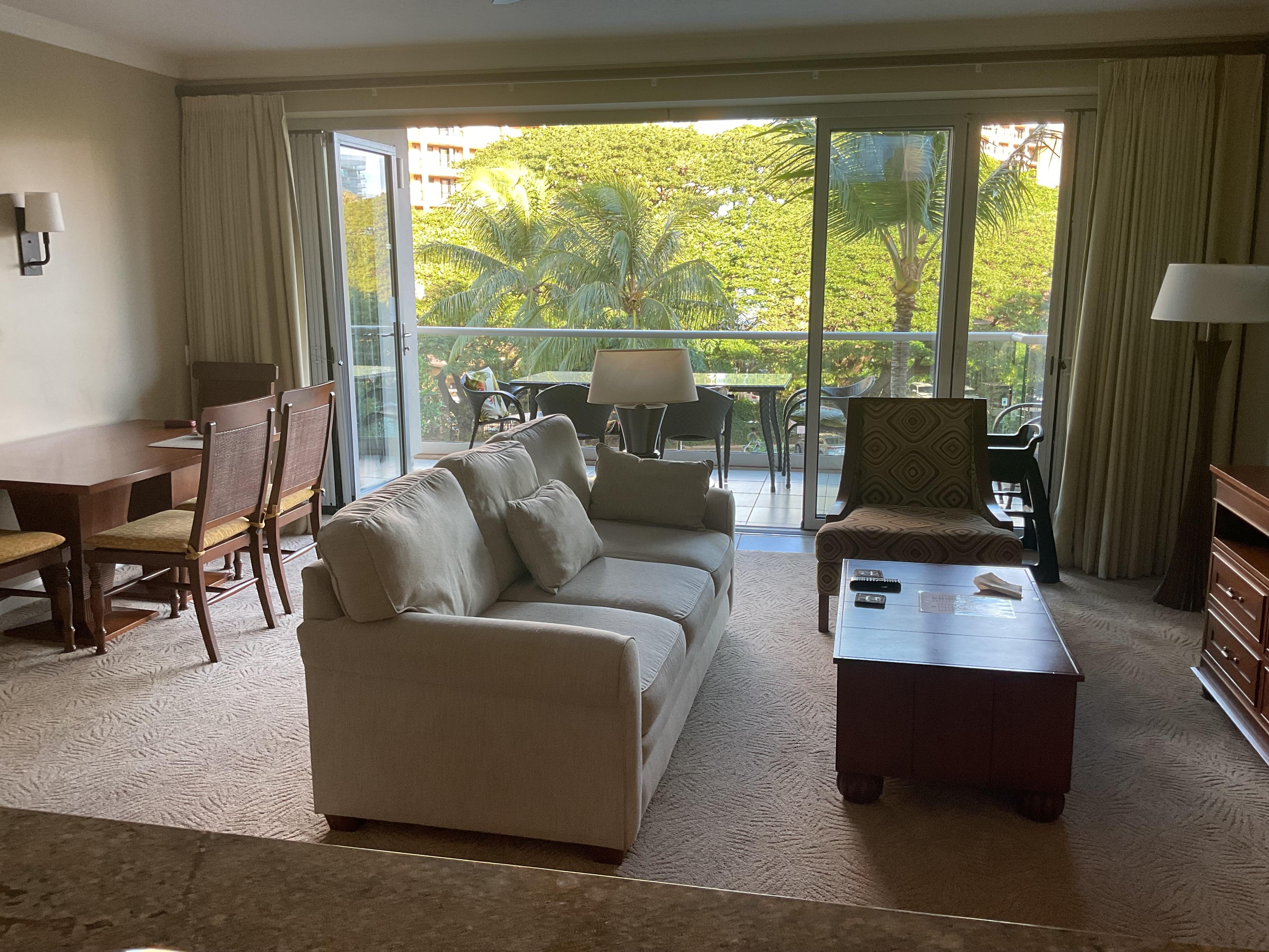 Living room….we loved the windows that could be fully drawn back.