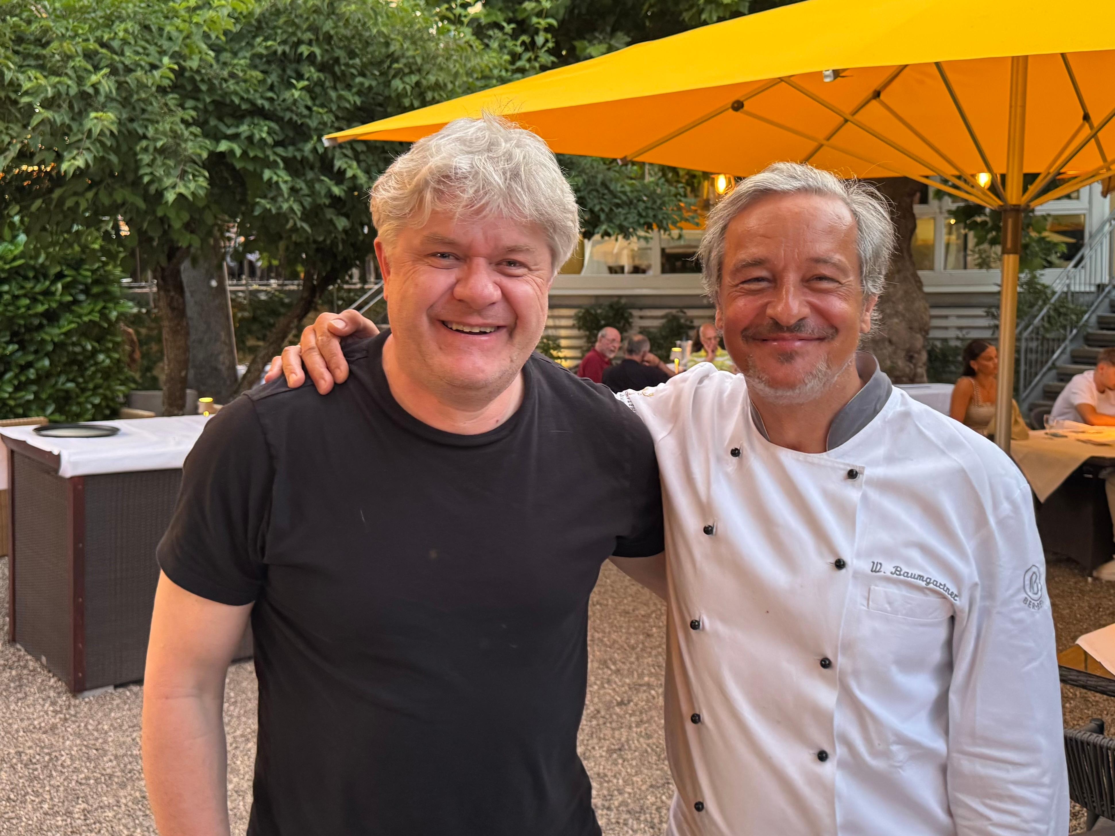 With Werner Baumgartner, owner and chef of this amazing restaurant. 