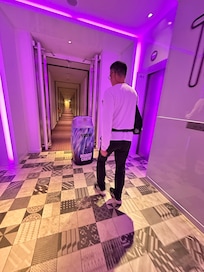 yoshi delivering towels to our room