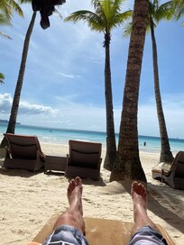 Relaxing by the beach.