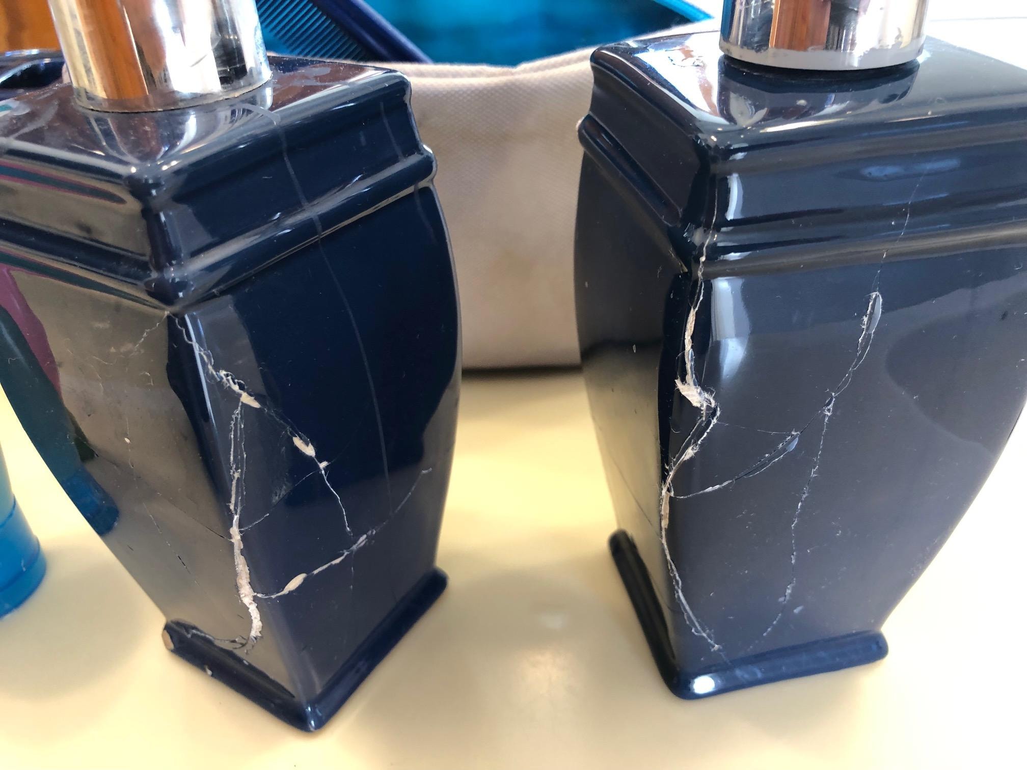 Broken empty soap dispensers