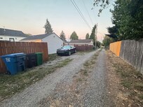 Parking out back on private drive closet to Air BnB
(looking away from main road)