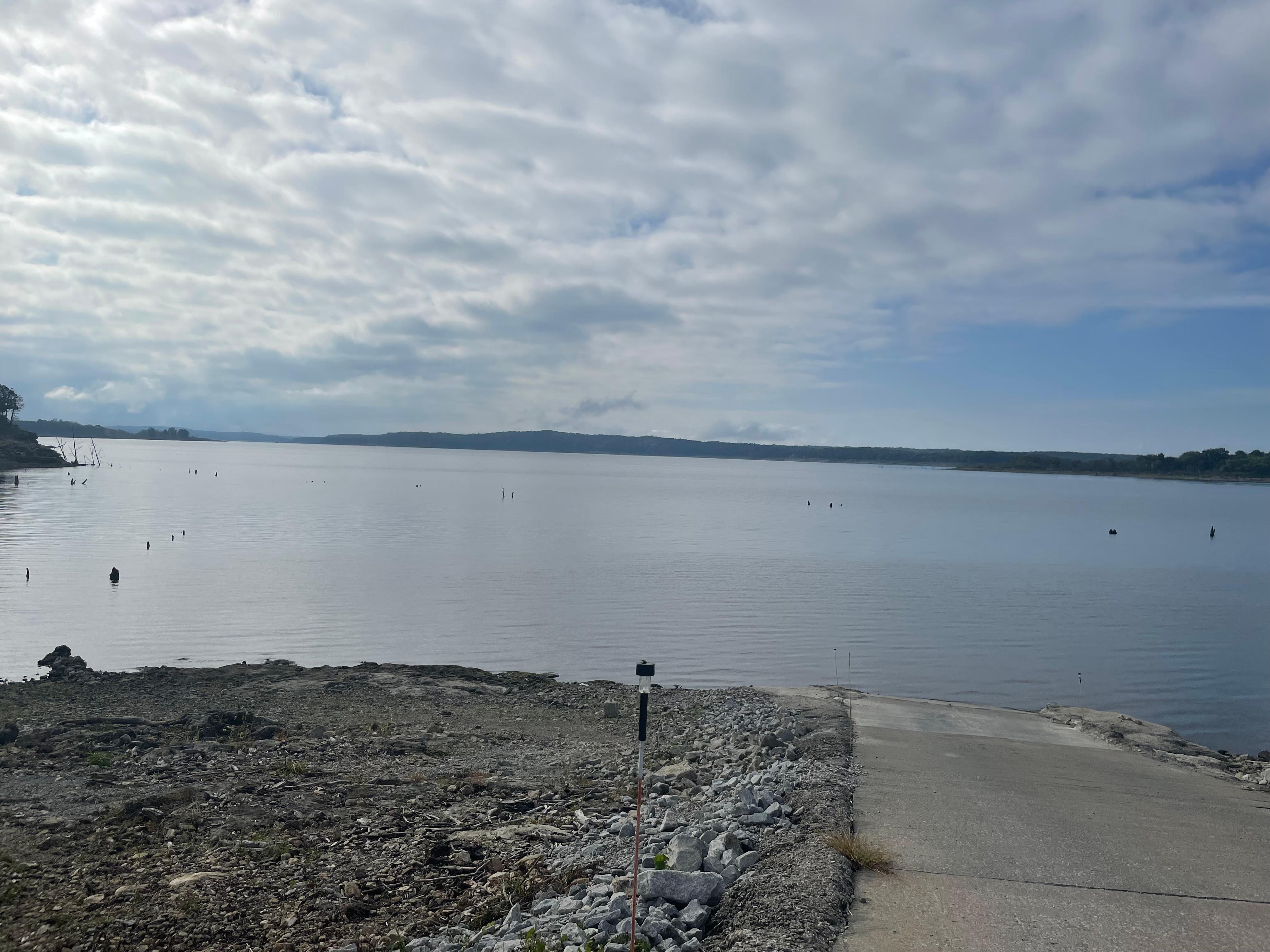 Truman Lake at the bottom of the hill. 