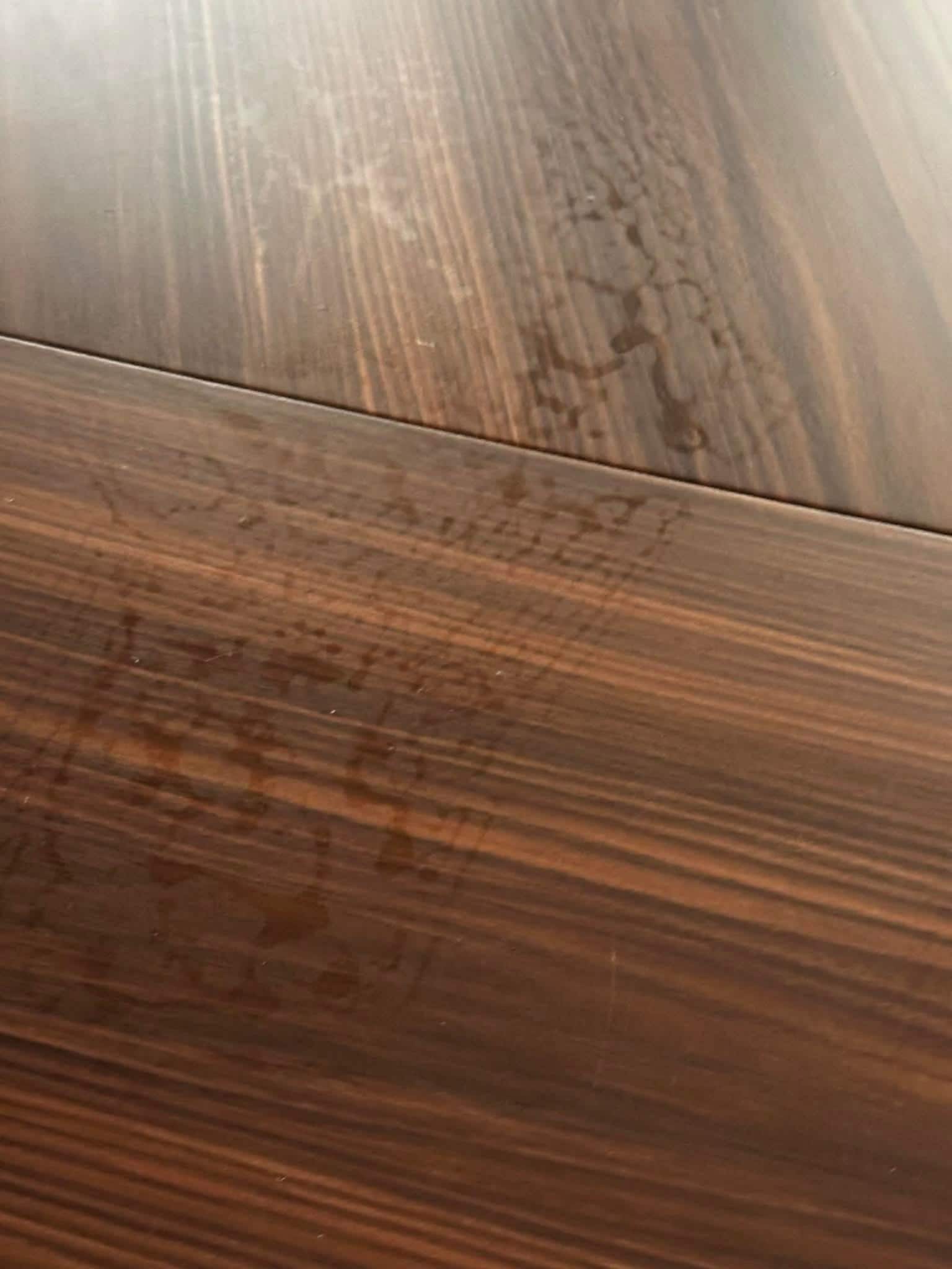 Grease on table at check in