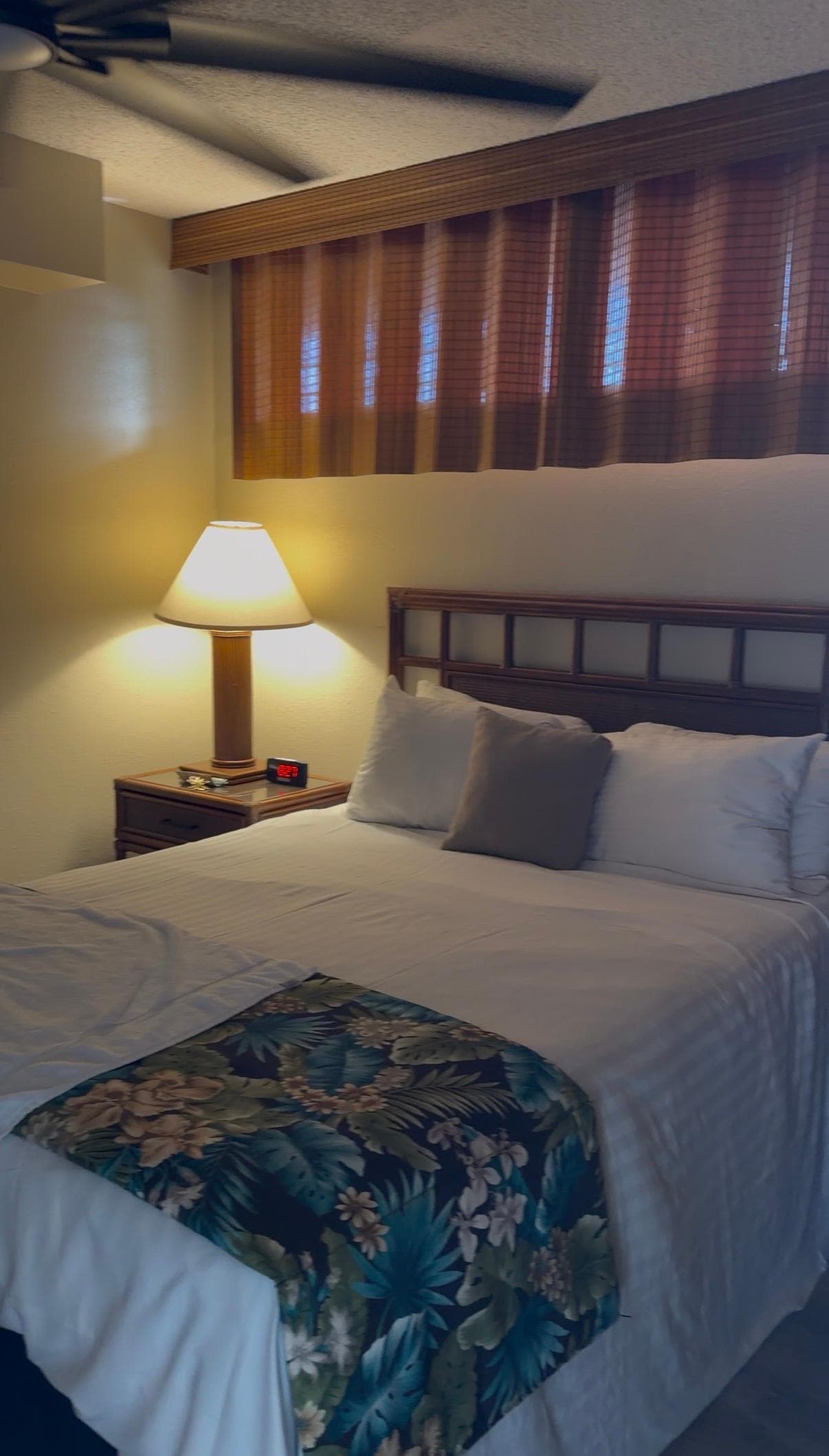  Bedroom. Comfortable bed, no AC, Large fan. 