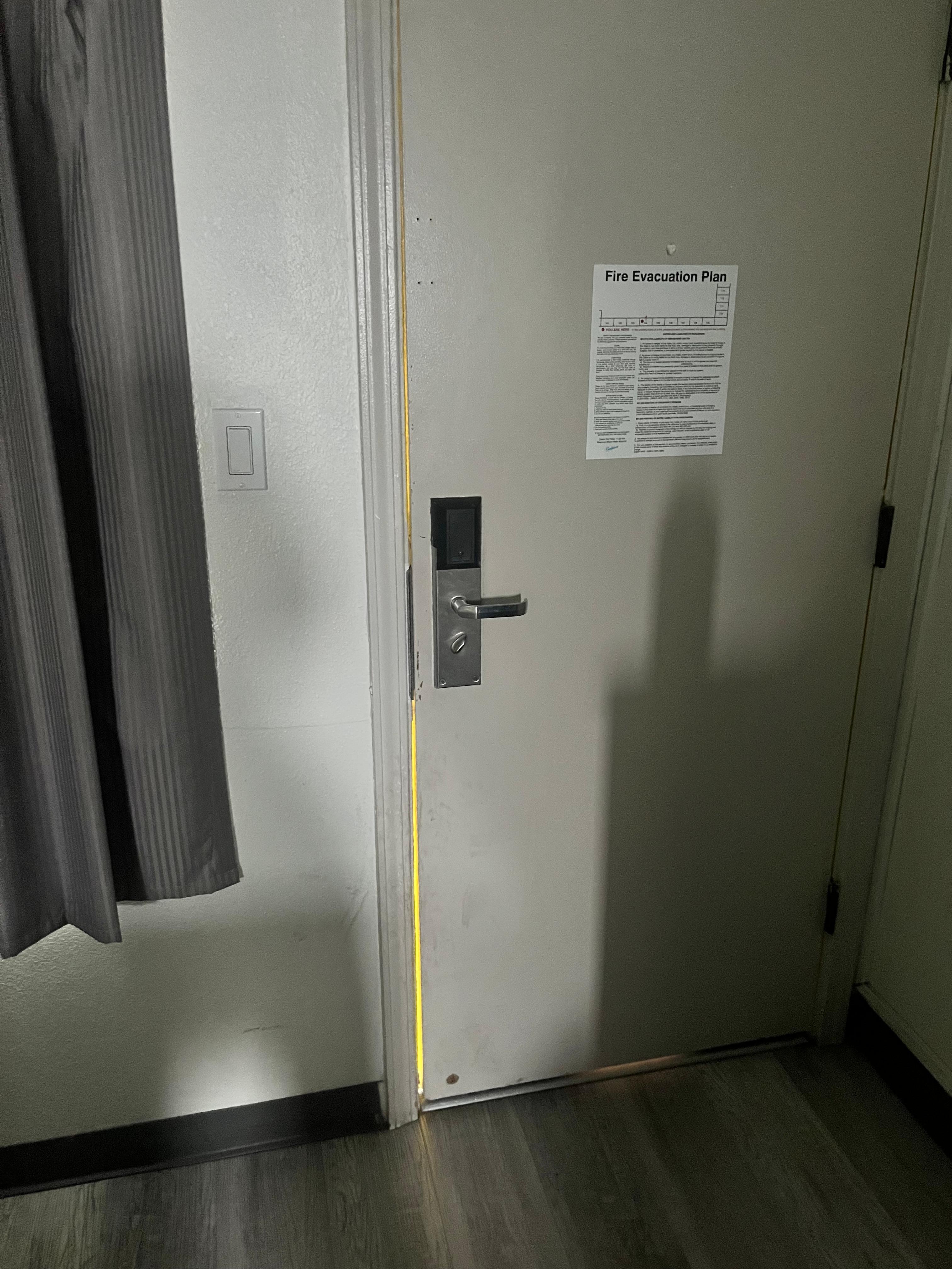 Could hear every sound through door and walls and windows