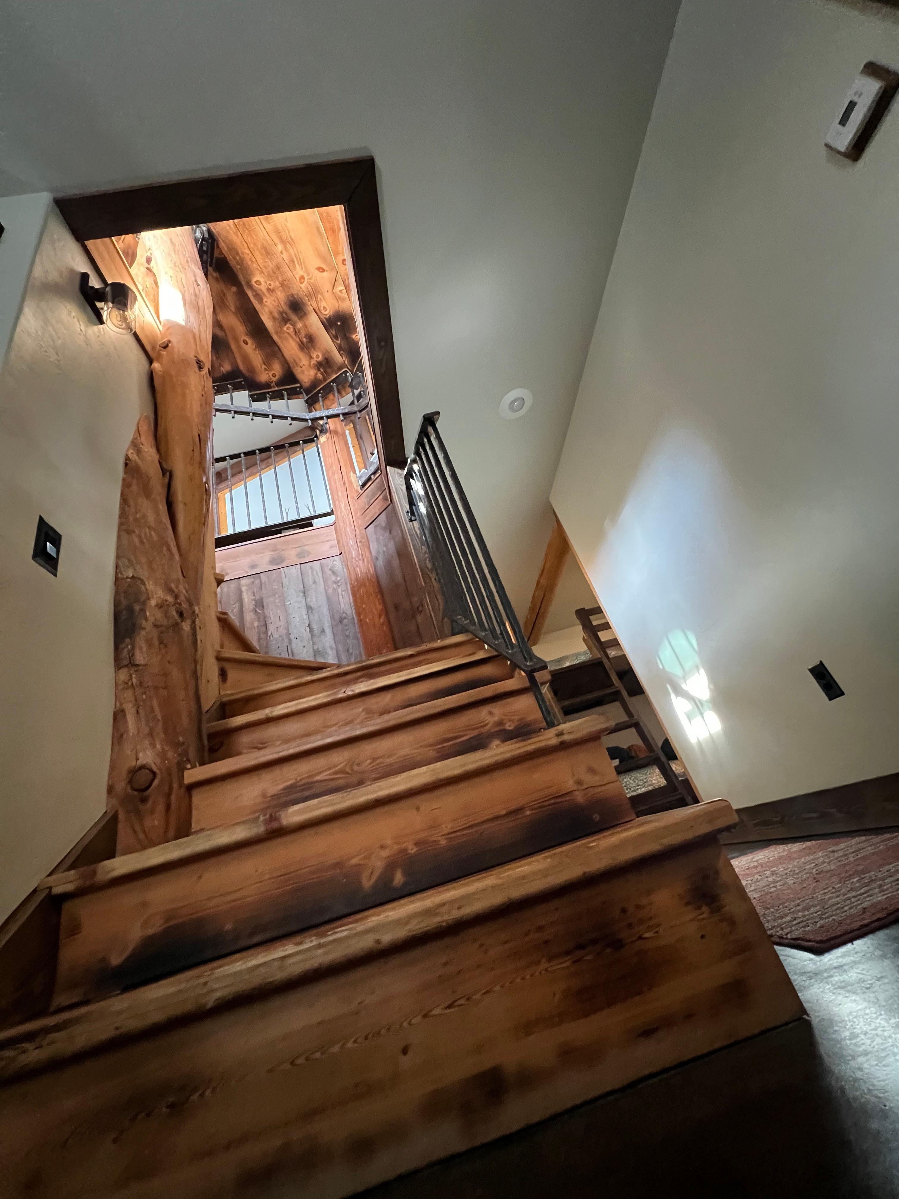Basement looking up the stairs.