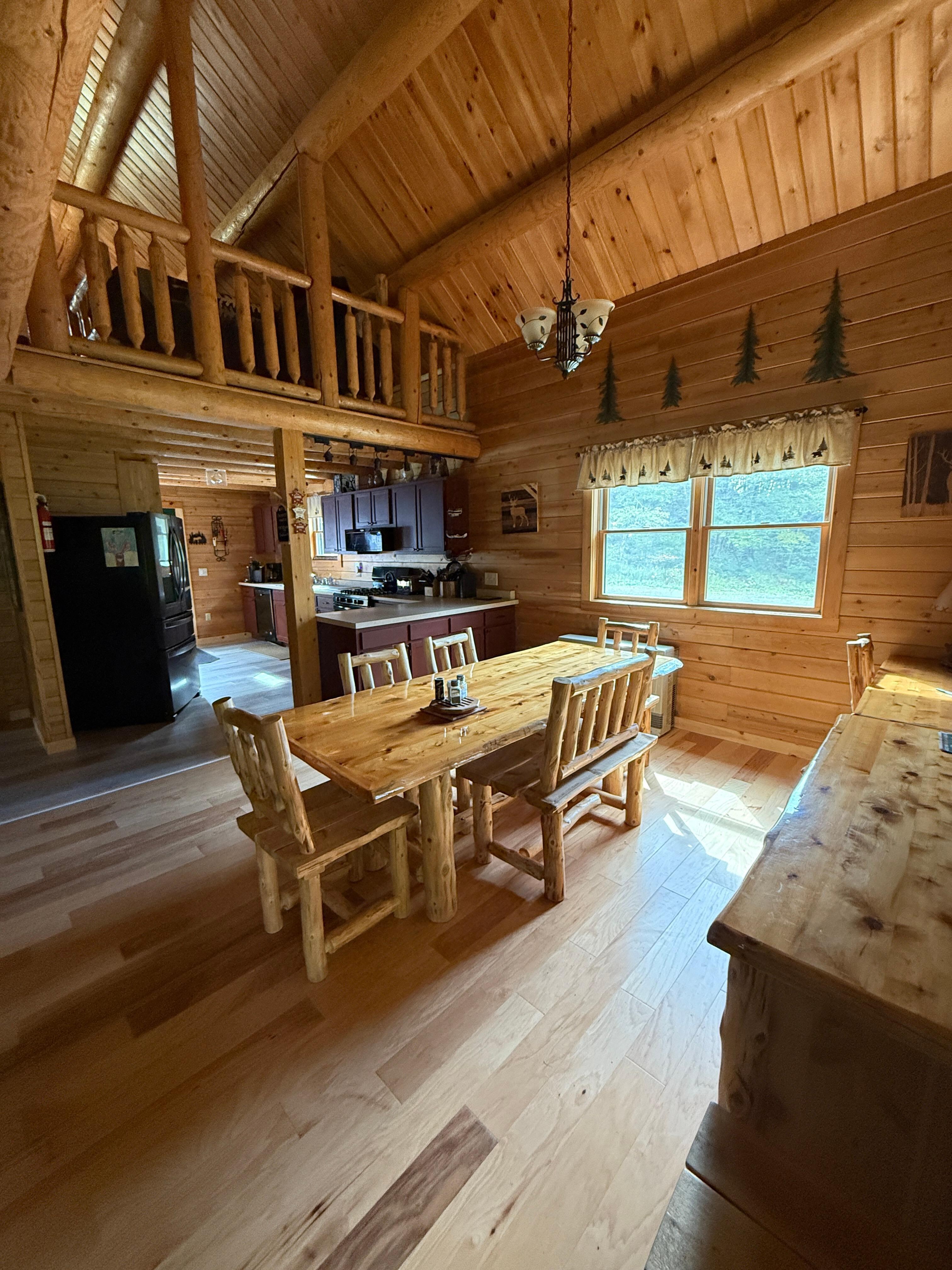 Full kitchen with modern appliances and a large dining area. Great place to hang out on our one rainy day
