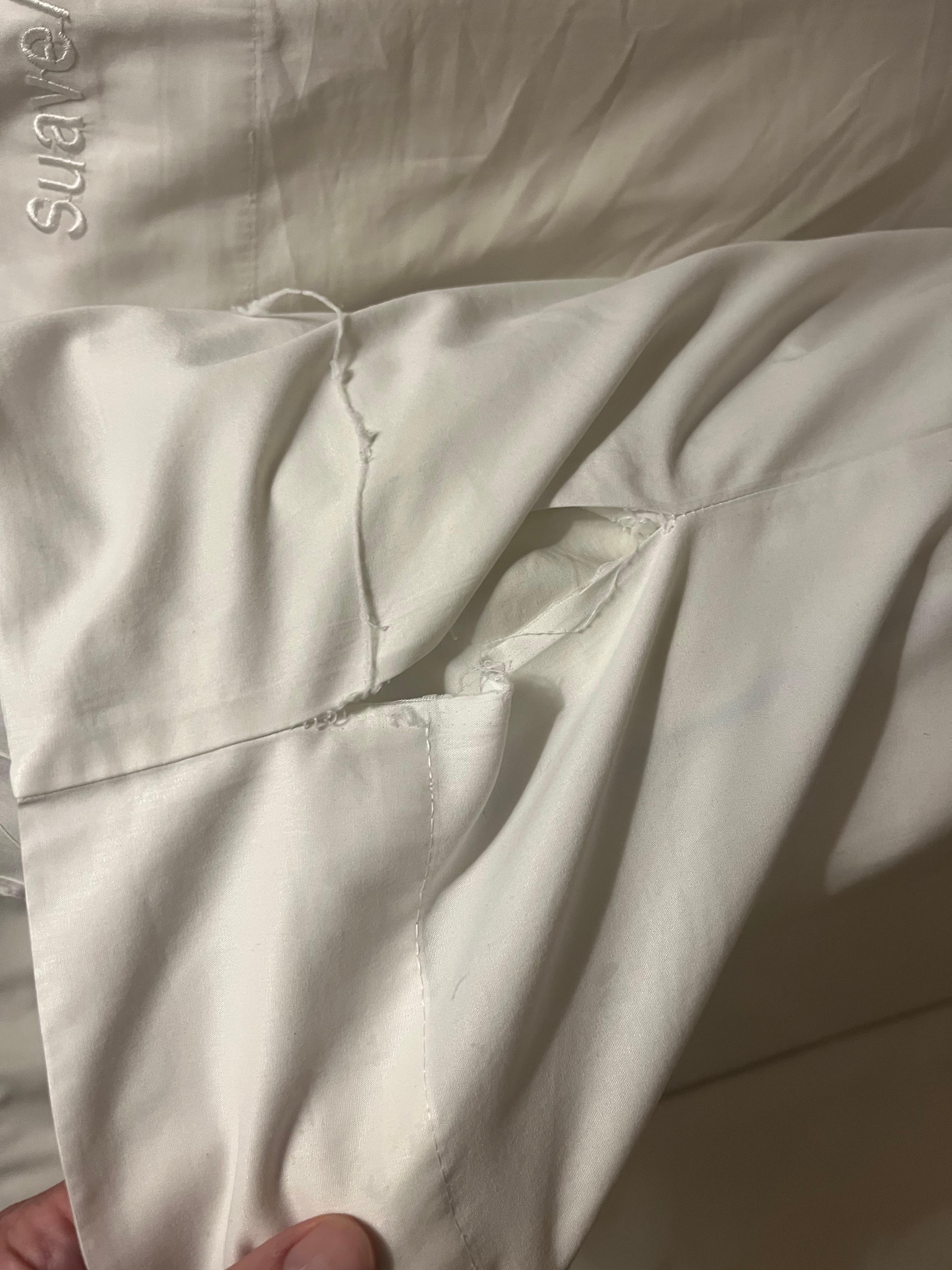 Hole in pillow cover