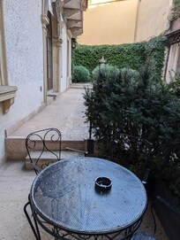 Here is the patio area for our unite. It was overlooking some ruins that were under the building we were in. A very nice surprise and so historical!