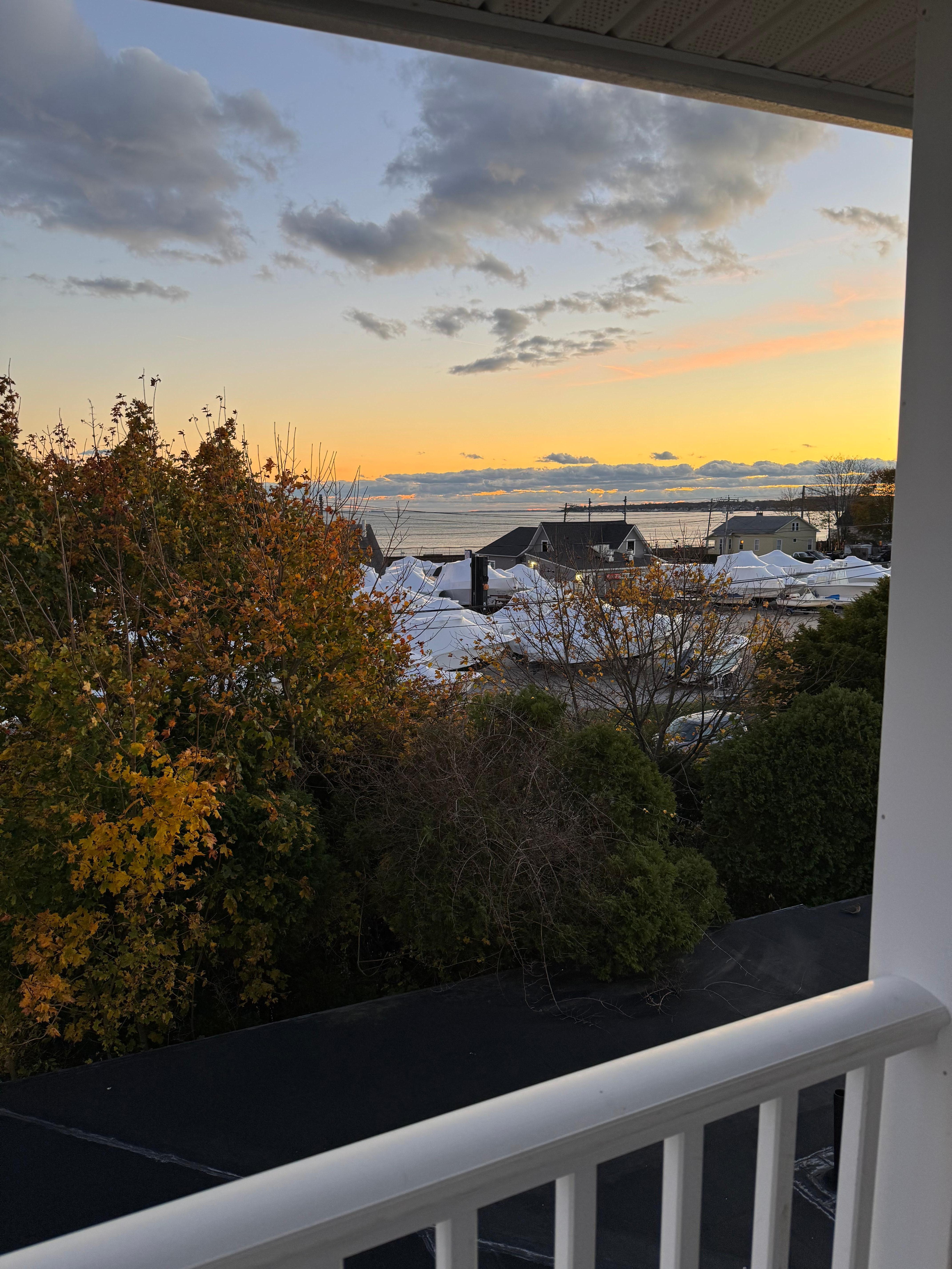 View of Long Island Sound and caught a little of the sunset.