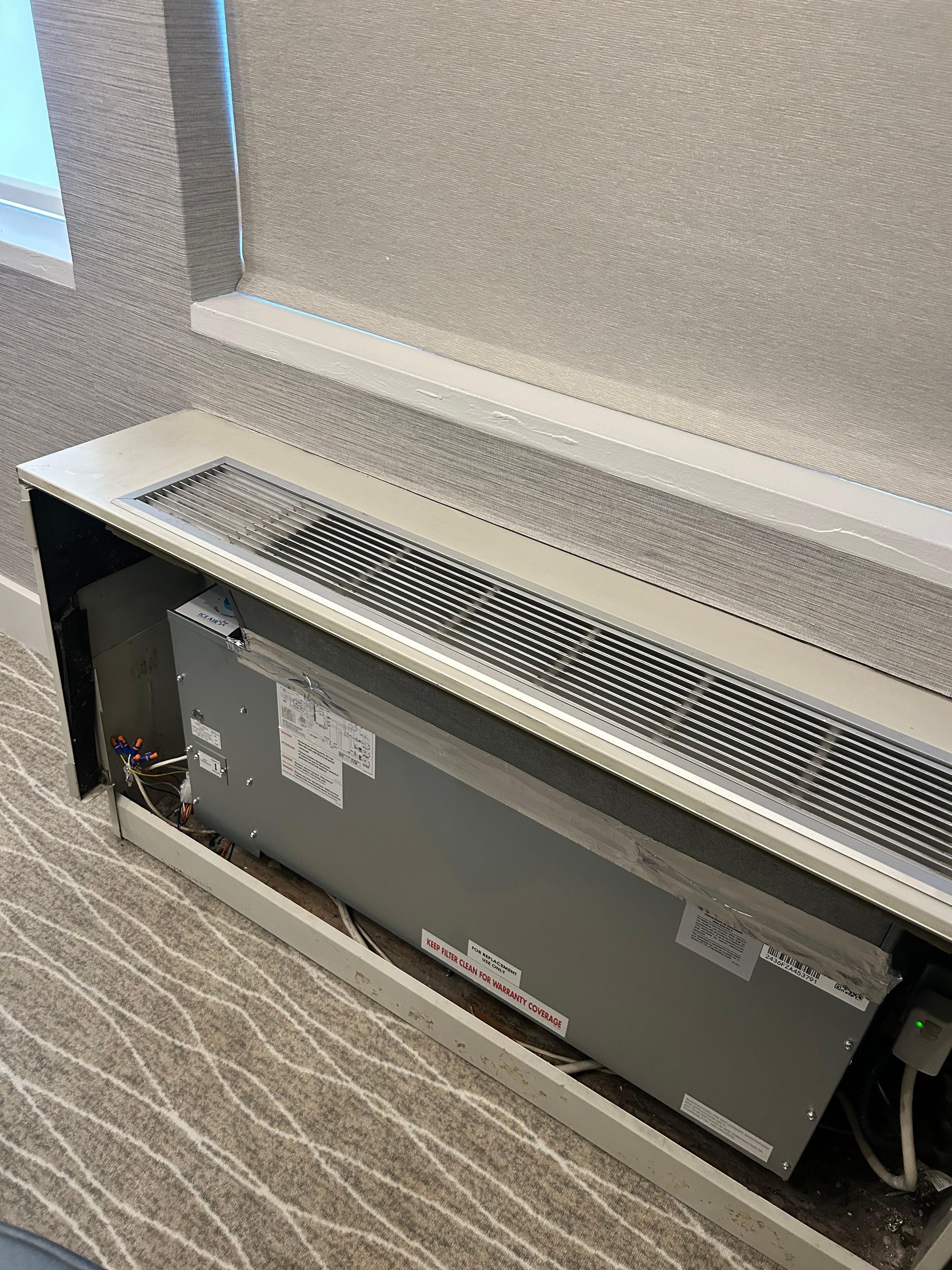 No cover on aircon in first room