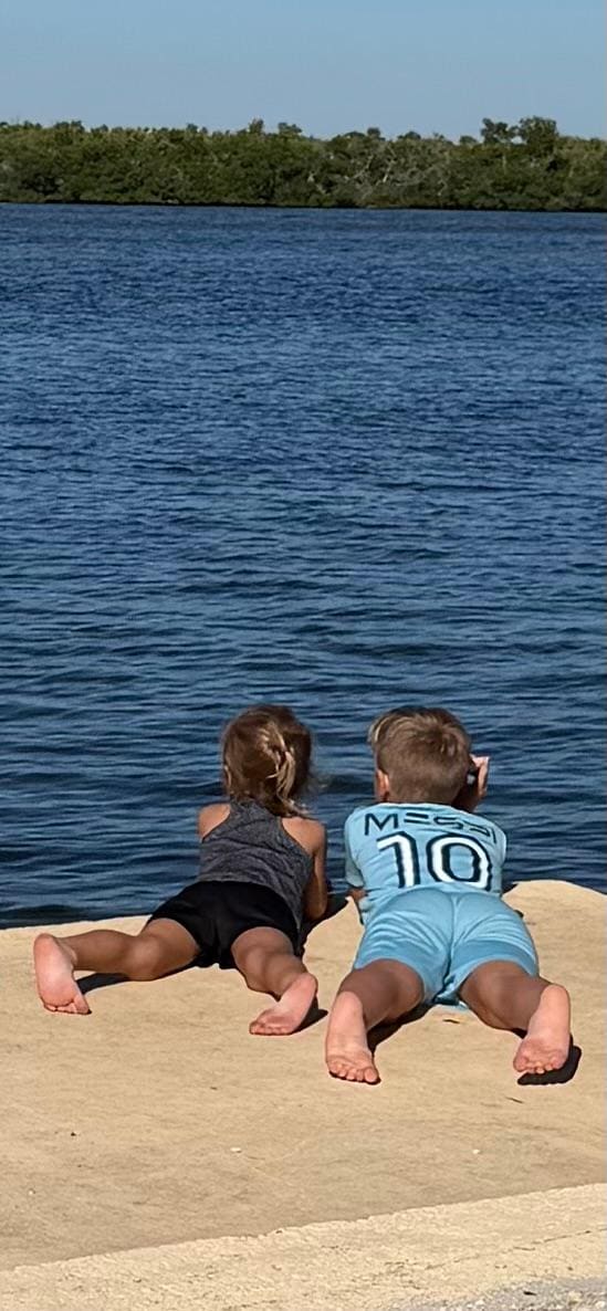 Watching for the dolphins. 